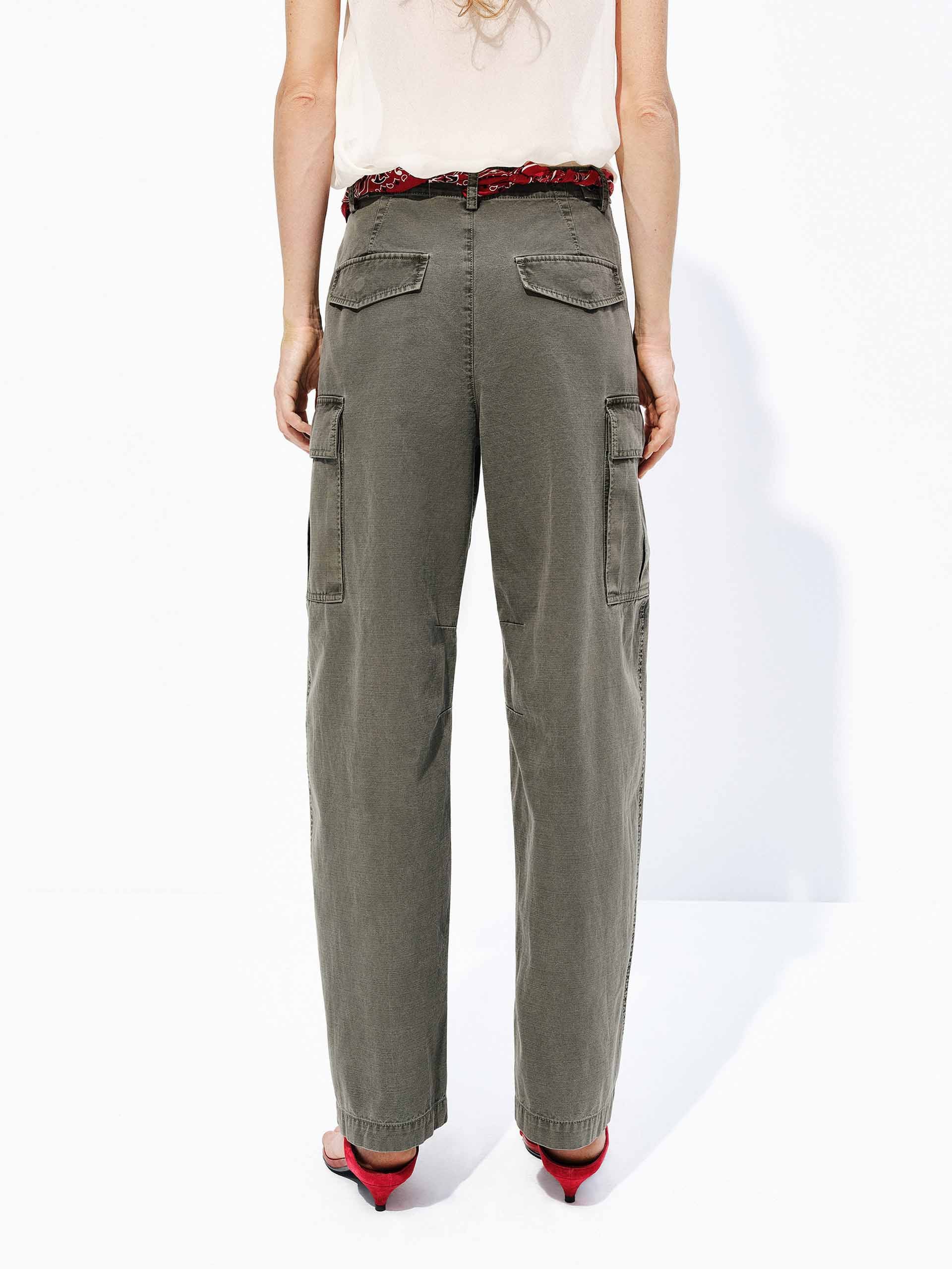Cotton Barrel Leg Trousers - Image 3