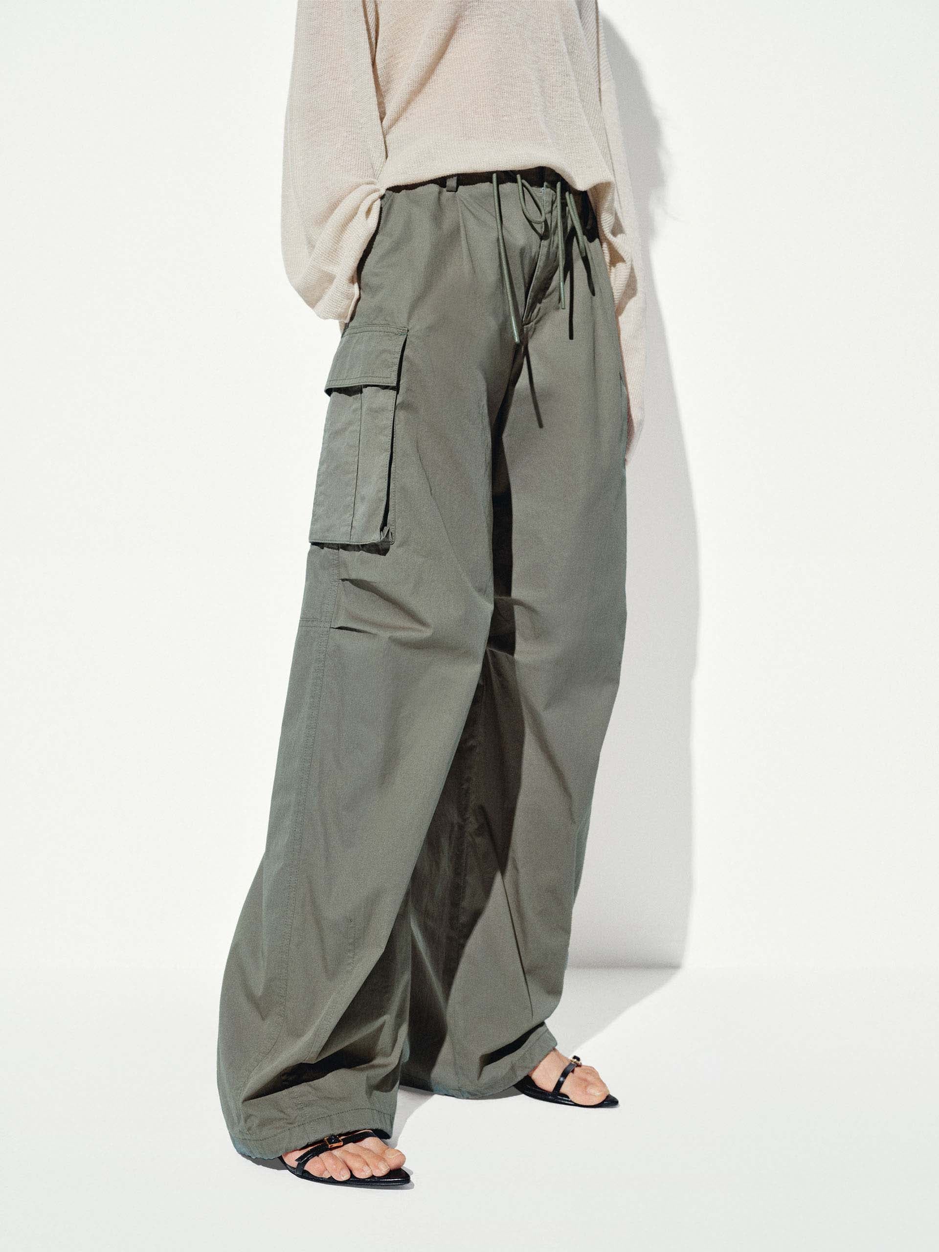 Cotton Barrel Leg Cargo Pants - Image 11