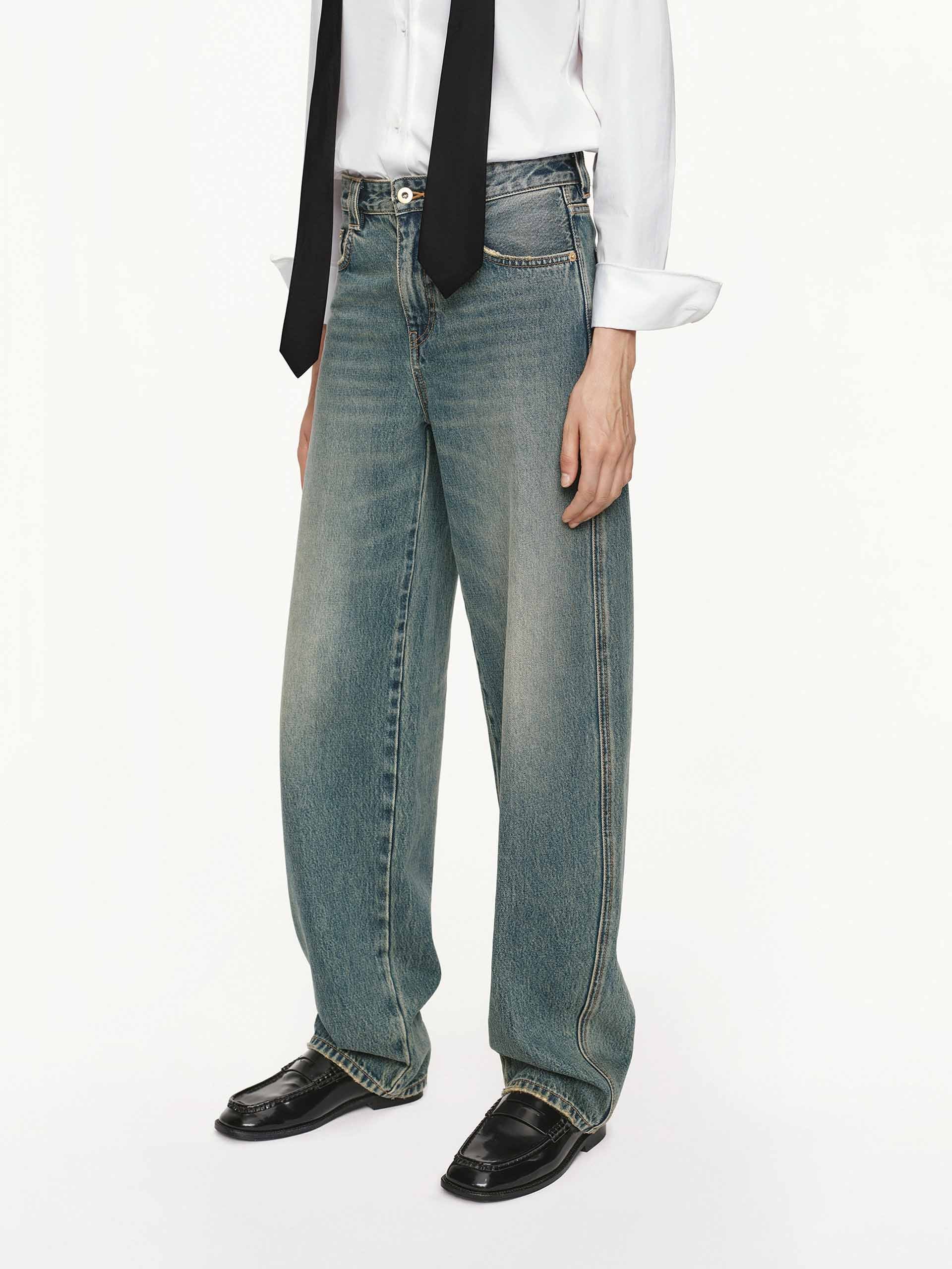 Cotton Barrel Leg Jeans - Image 3