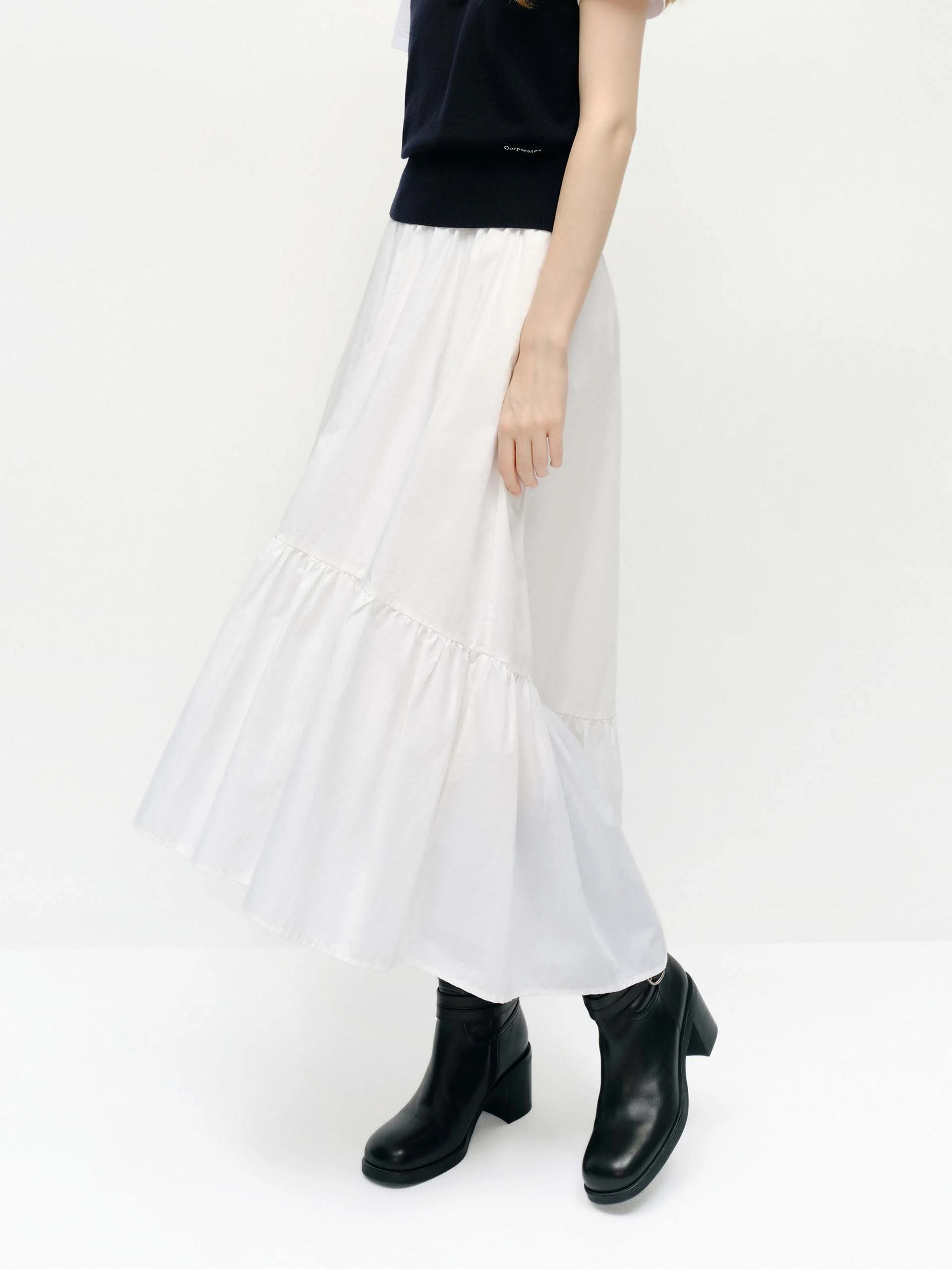 Cotton Blend A-line Skirt - Image 6