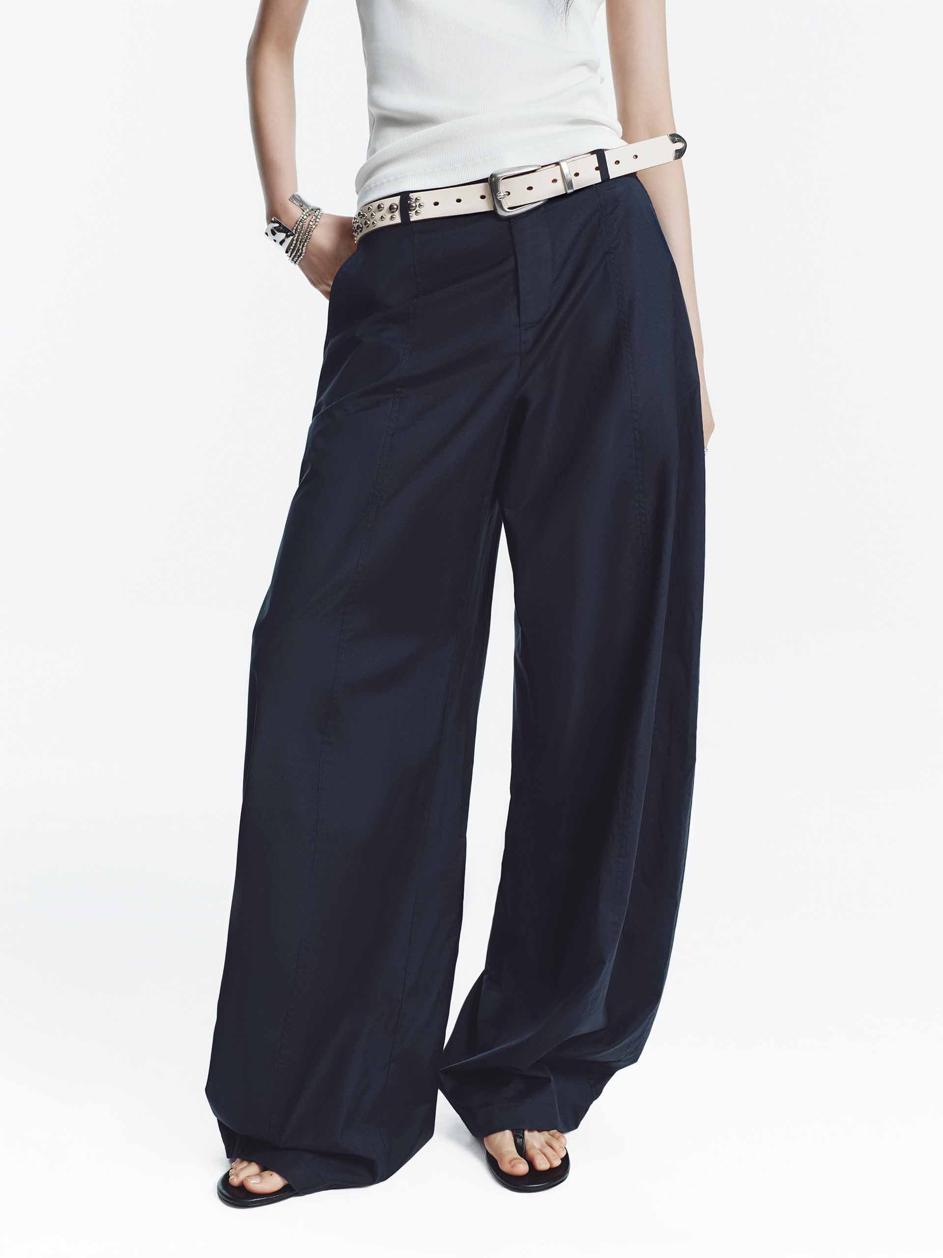 Cotton-Blend Balloon Pants