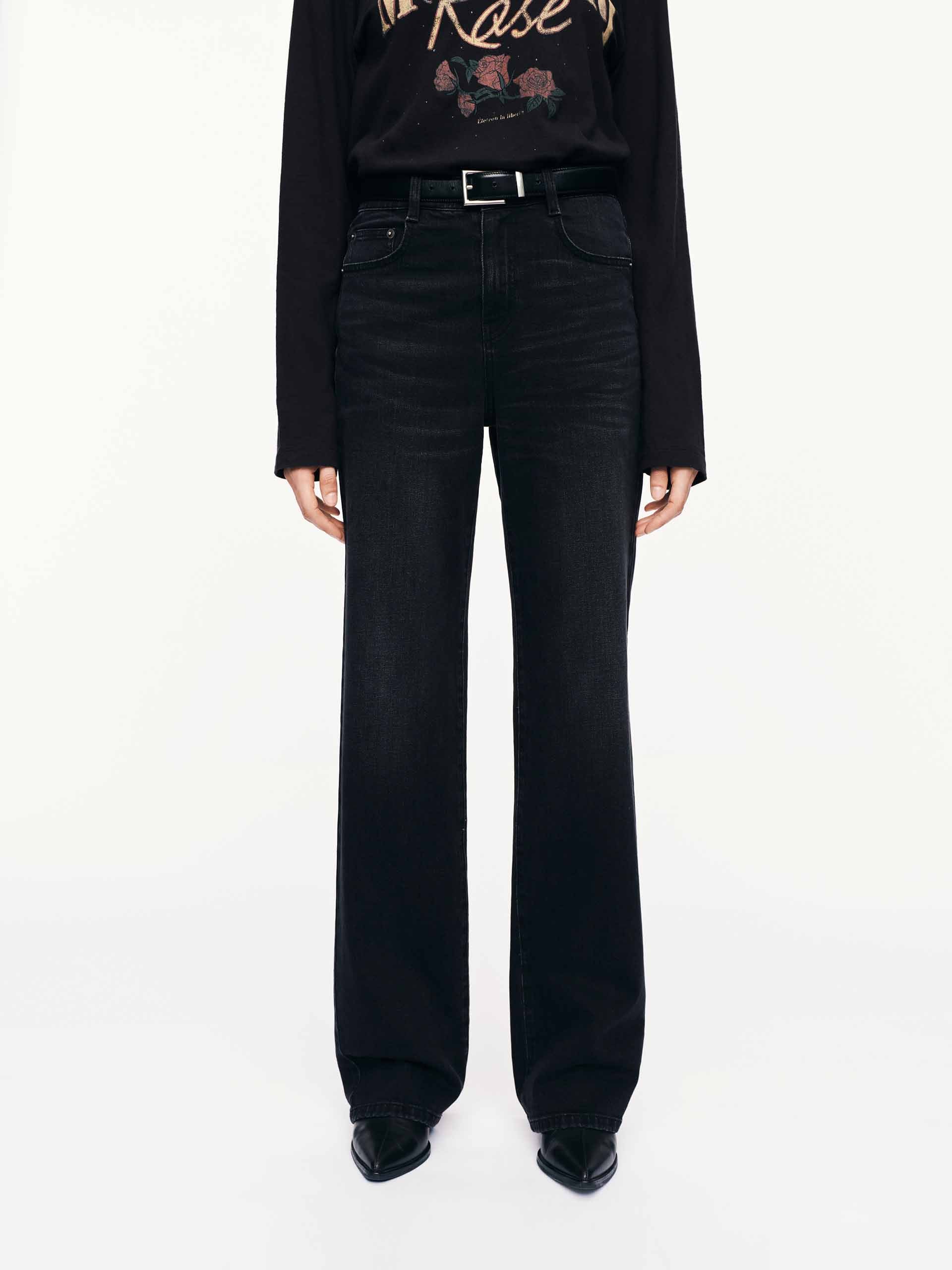 Cotton Blend Black Jeans