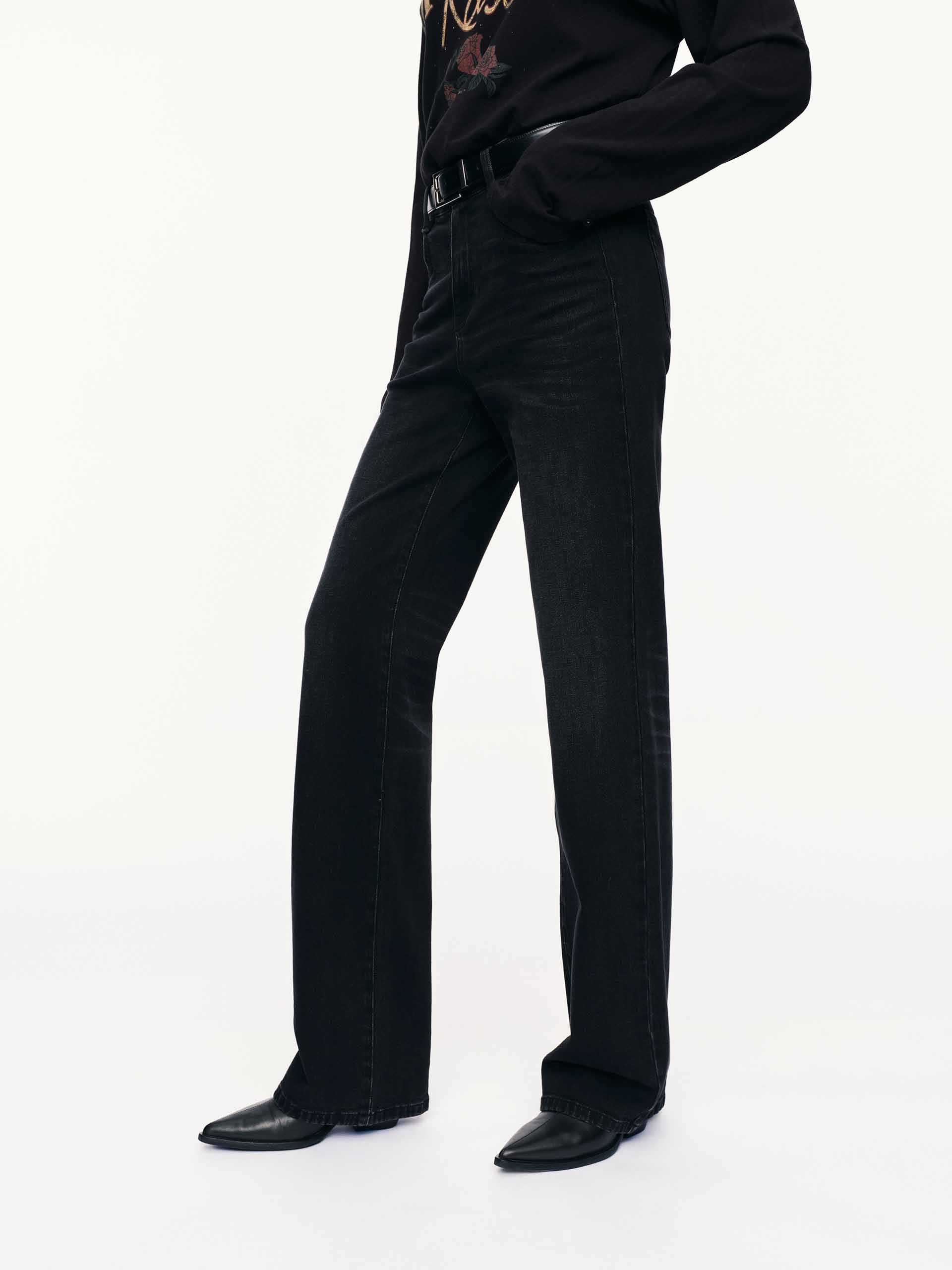 Cotton Blend Black Jeans - Image 3