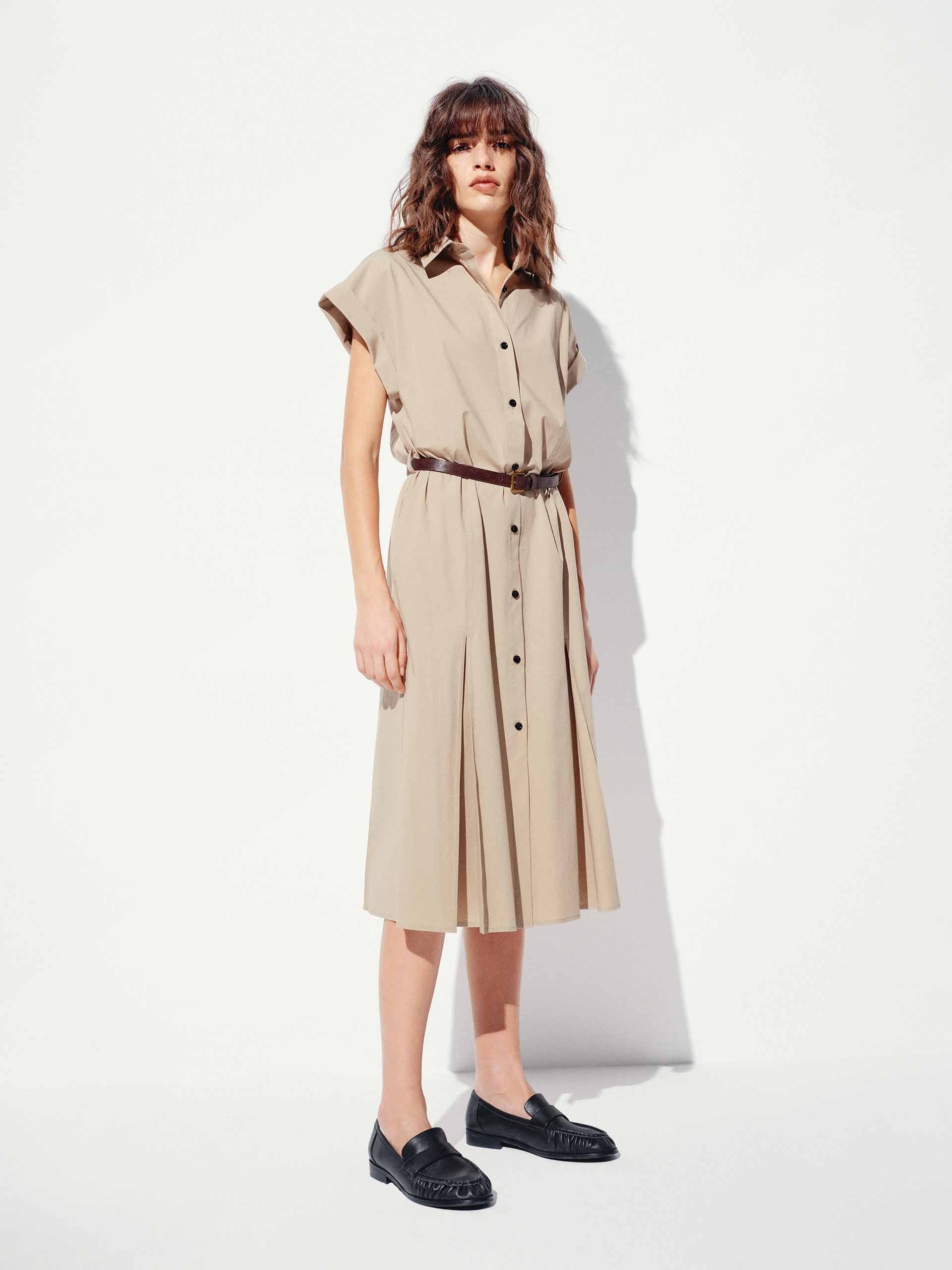 Cotton Blend Button Dress - Image 10