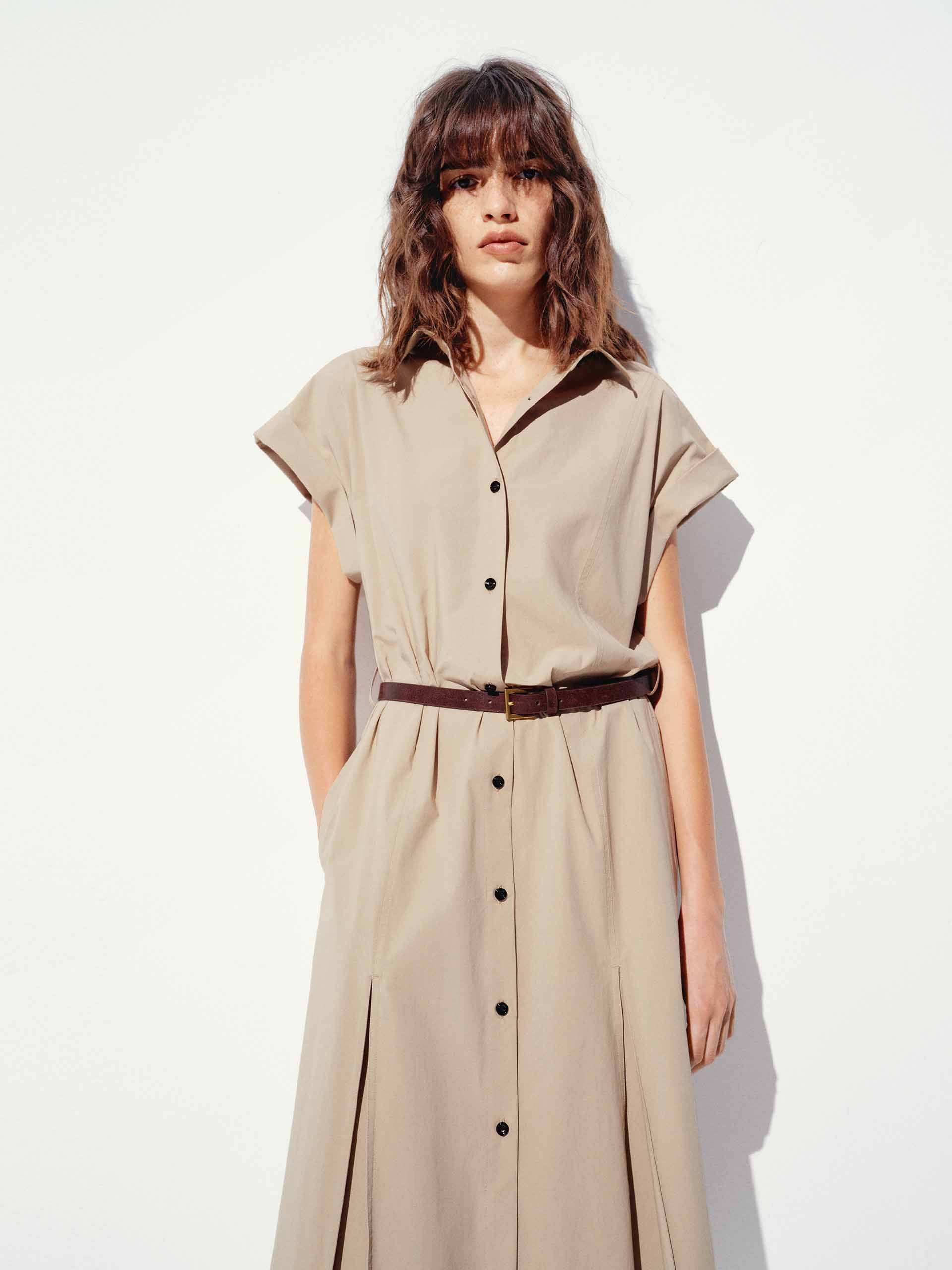 Cotton Blend Button Dress - Image 14