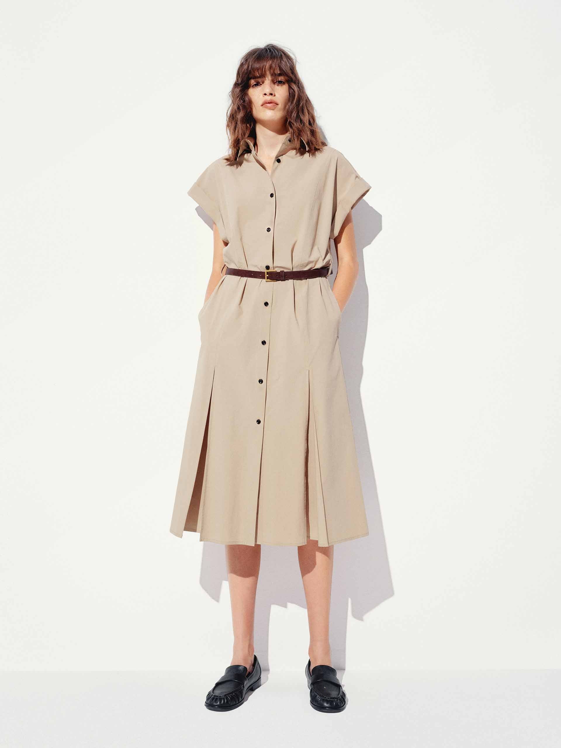 Cotton Blend Button Dress - Image 9