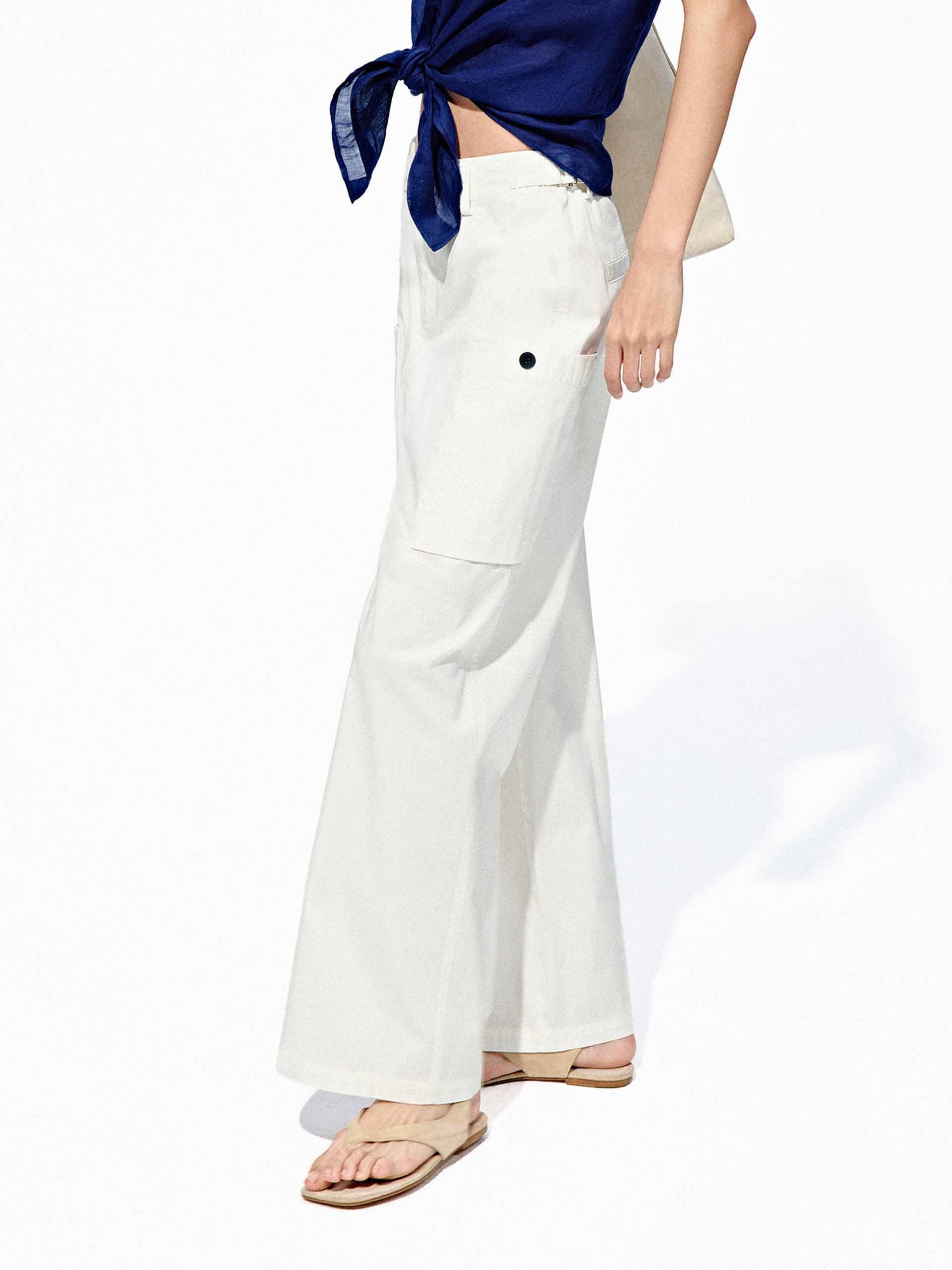 Cotton Blend Cargo Trousers - Image 6