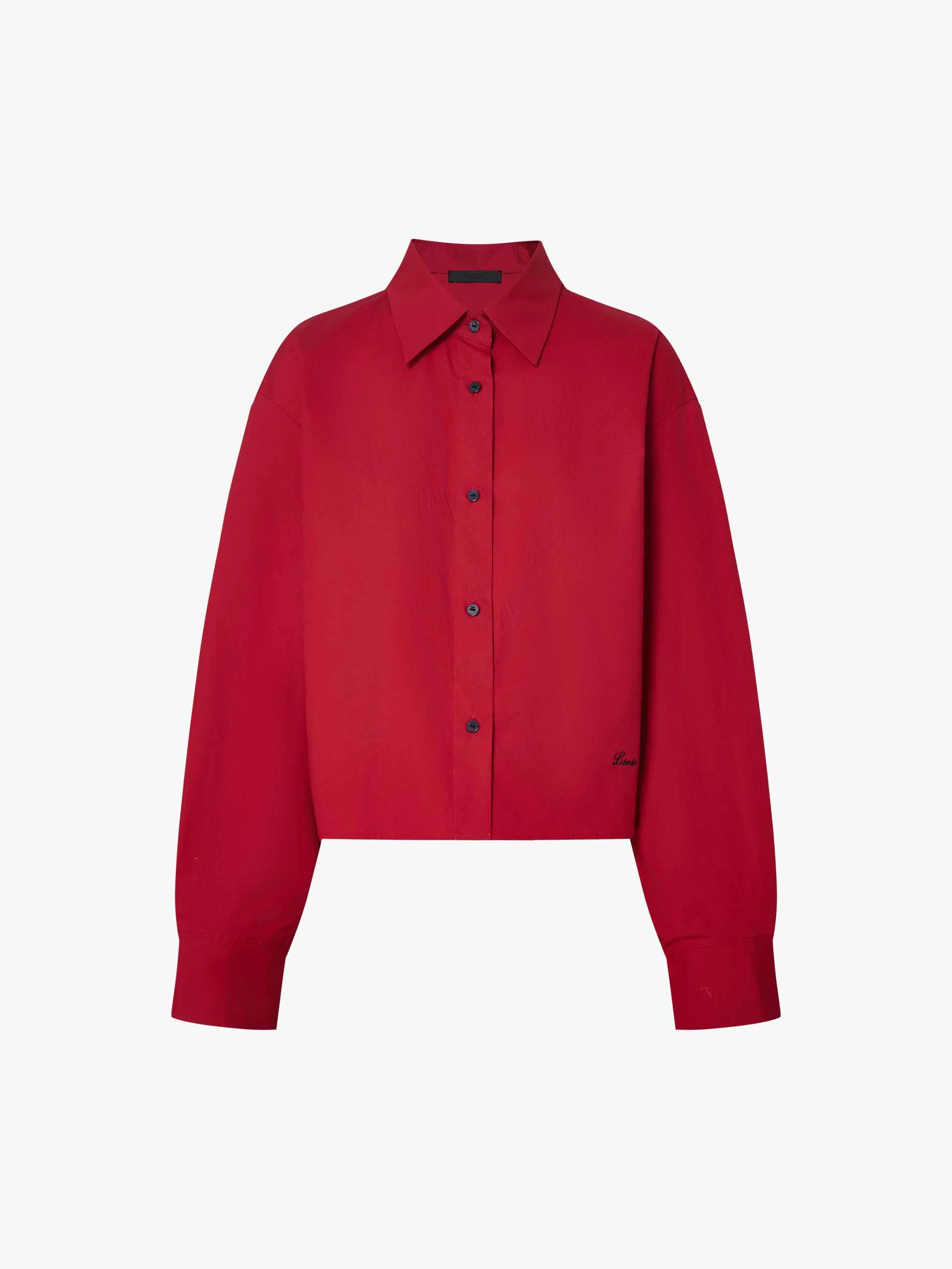 Cotton Blend Cropped Shirt - Image 13