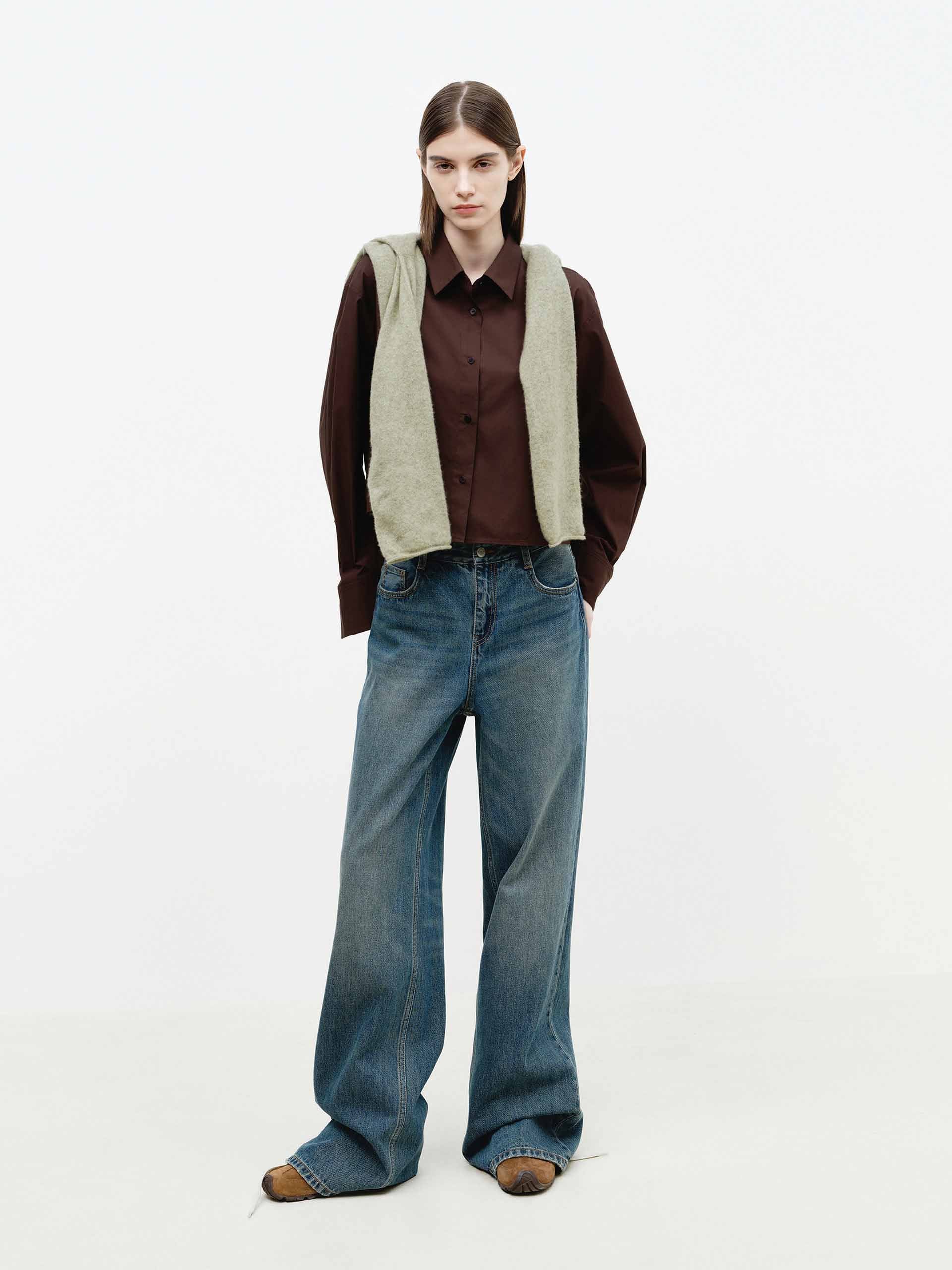 Cotton Blend Cropped Shirt - Image 18