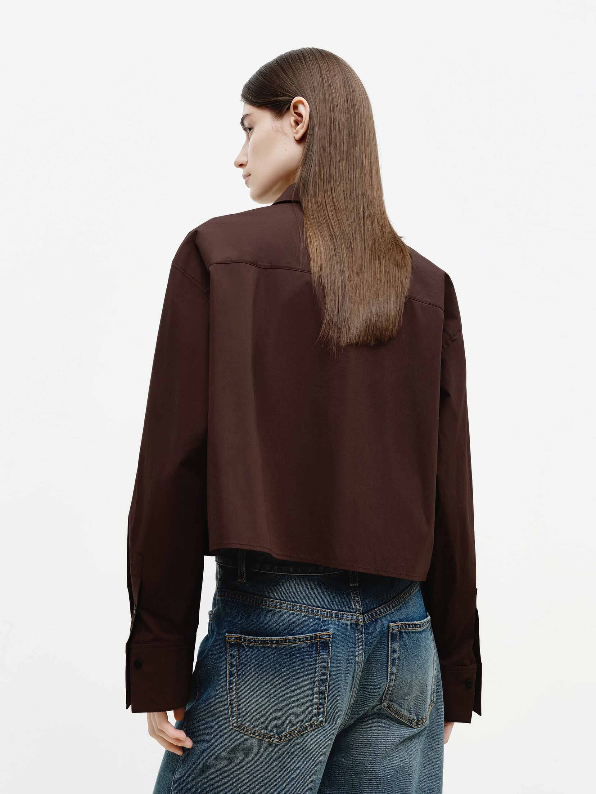 Cotton Blend Cropped Shirt - Image 22