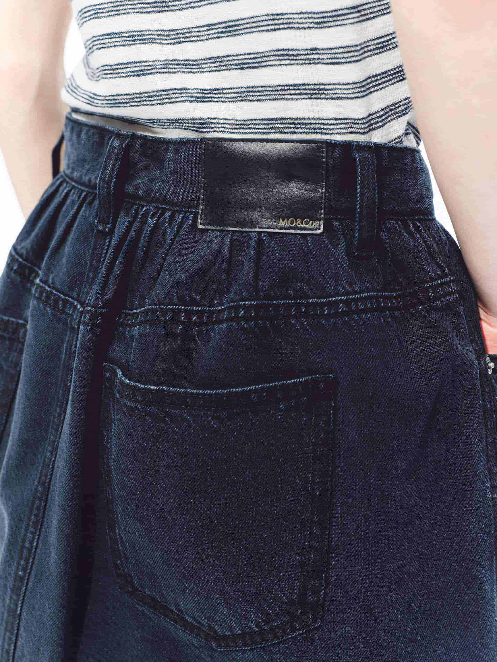 Cotton Blend Denim Mini Skirt - Image 5