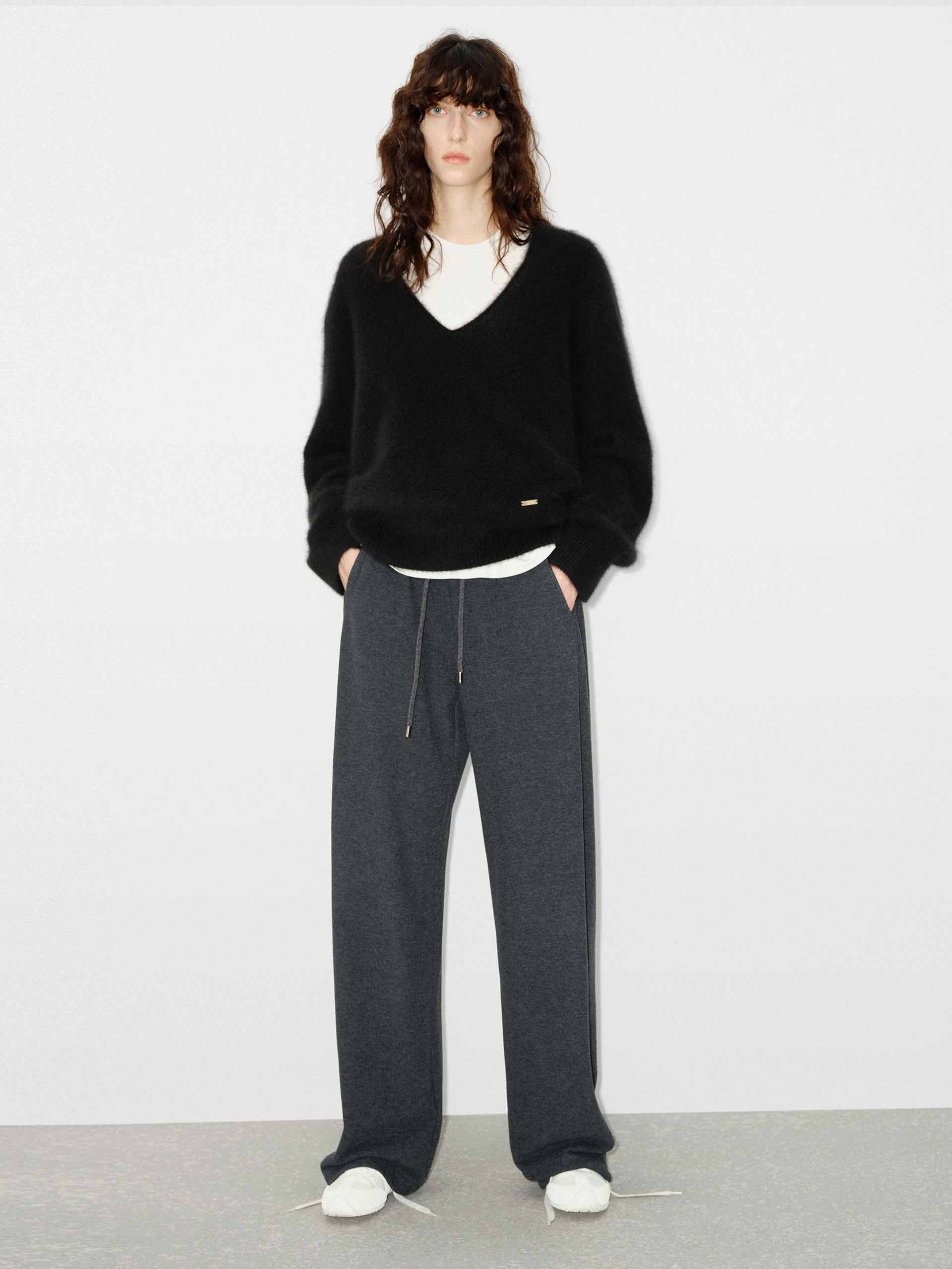Cotton Blend Drawstring Pants - Image 2