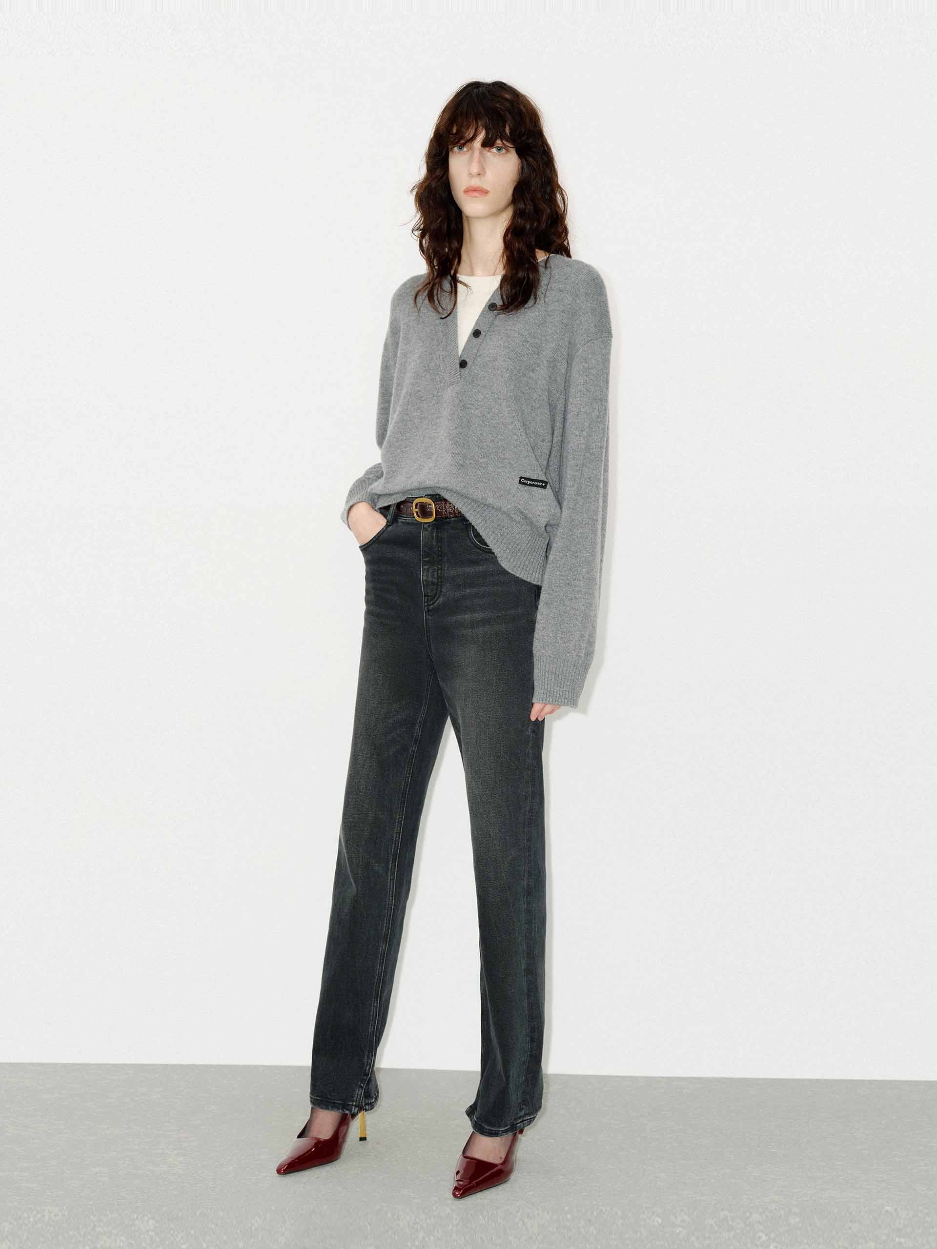 Cotton Blend Fitted Jeans - Image 2