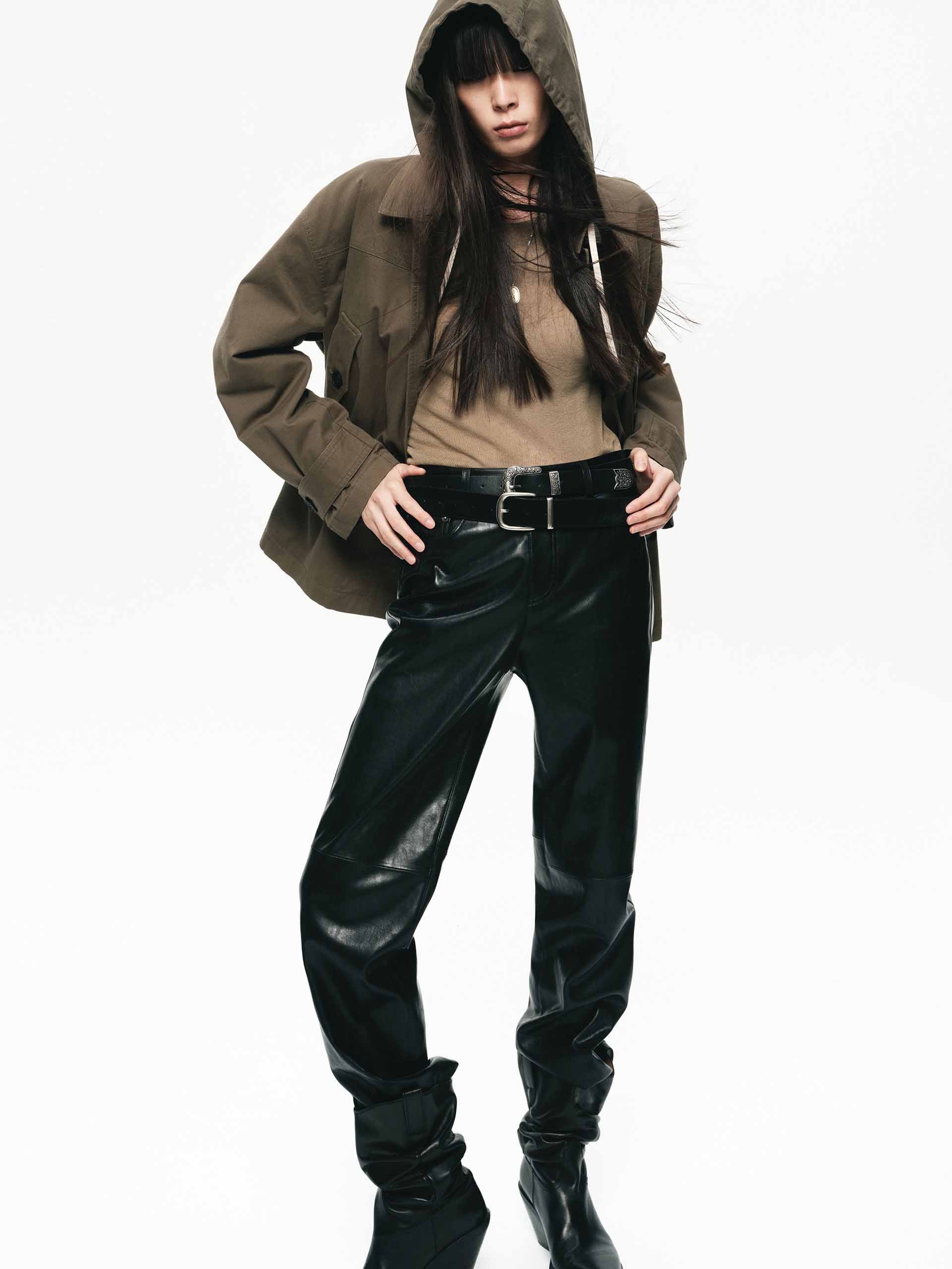 Cotton Blend Hooded Coat - Image 2