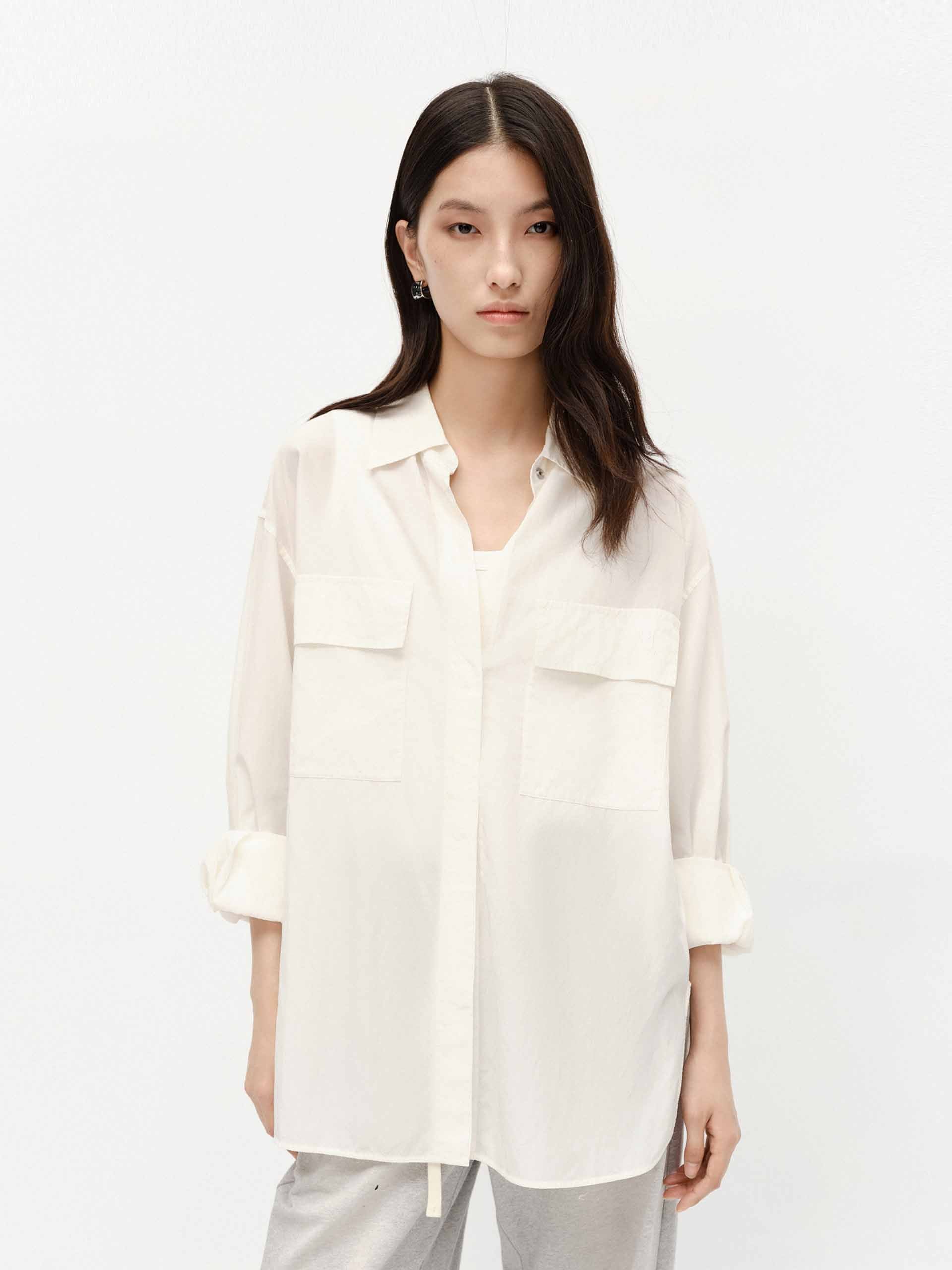 Cotton Blend Loose Shirt - Image 9