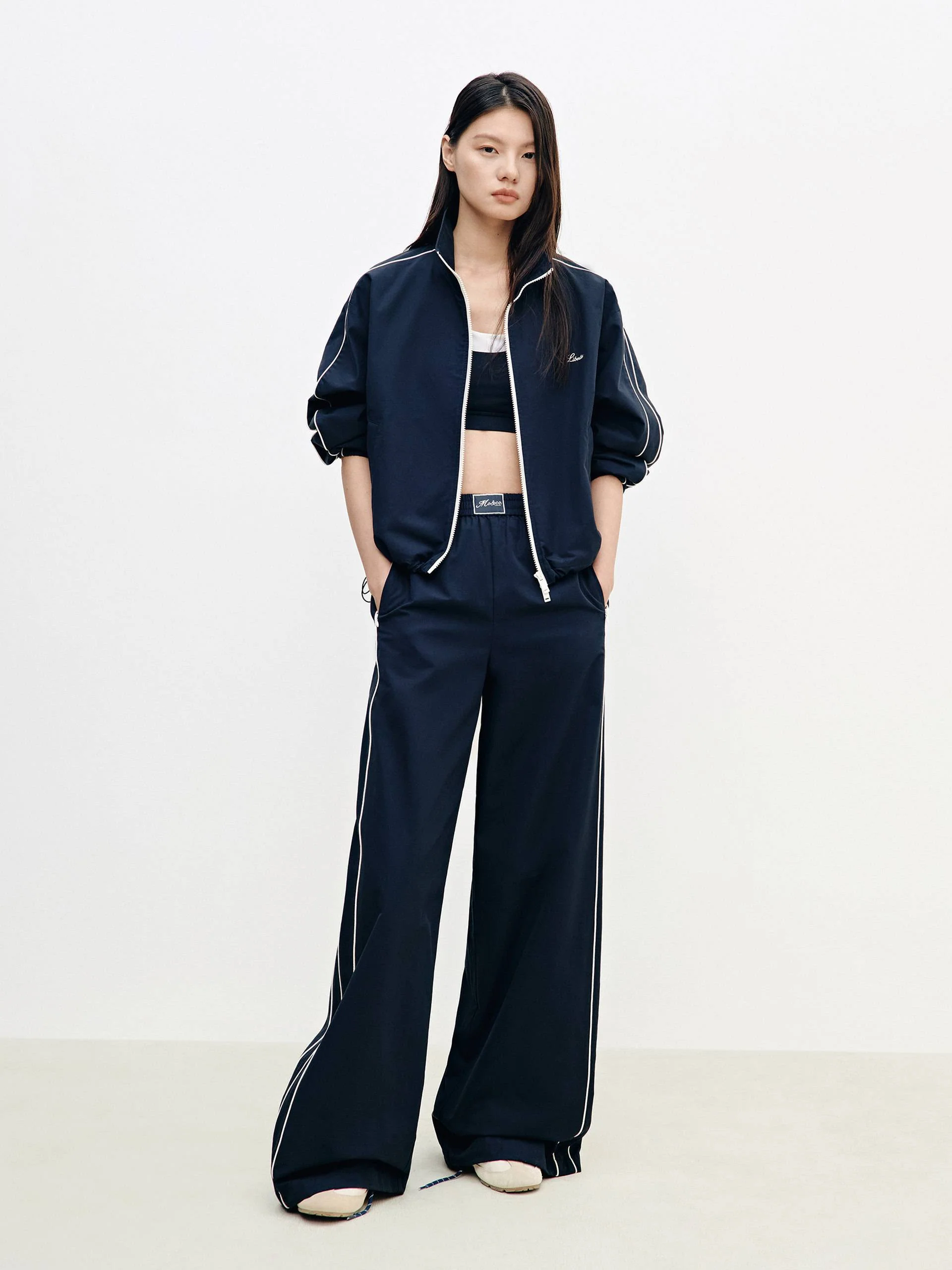 Cotton Blend Relaxed Pants - Image 2