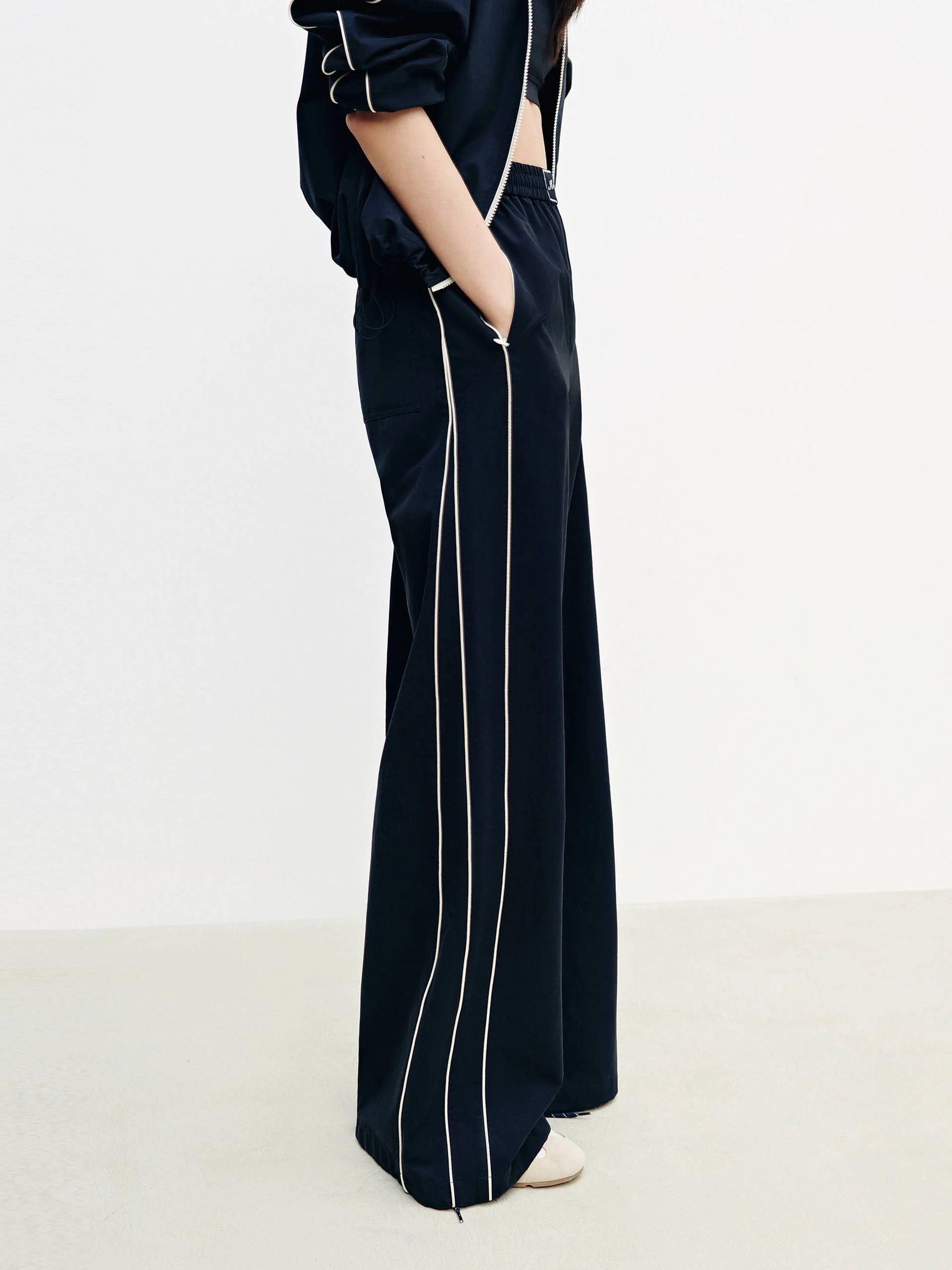 Cotton Blend Relaxed Pants - Image 3