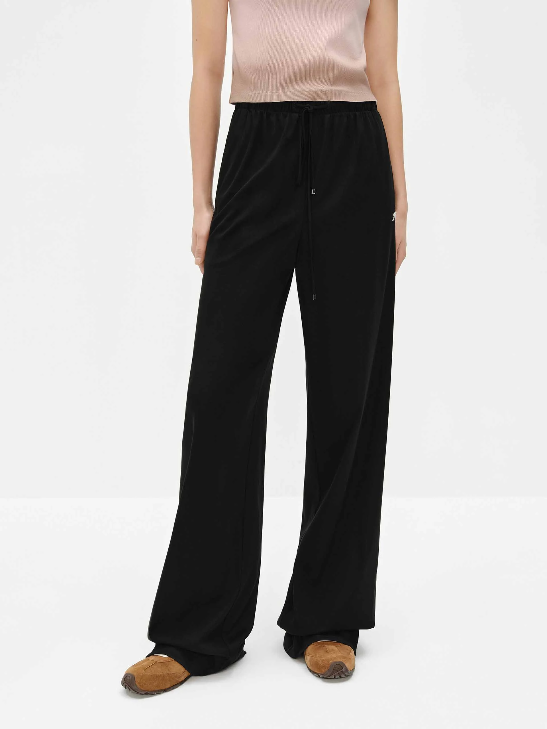 Cotton Blend Relaxed Pants