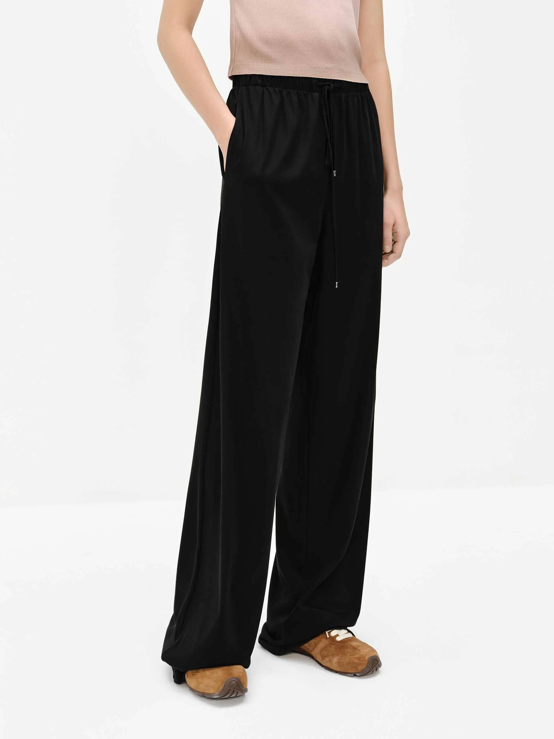 Cotton Blend Relaxed Pants - Image 7