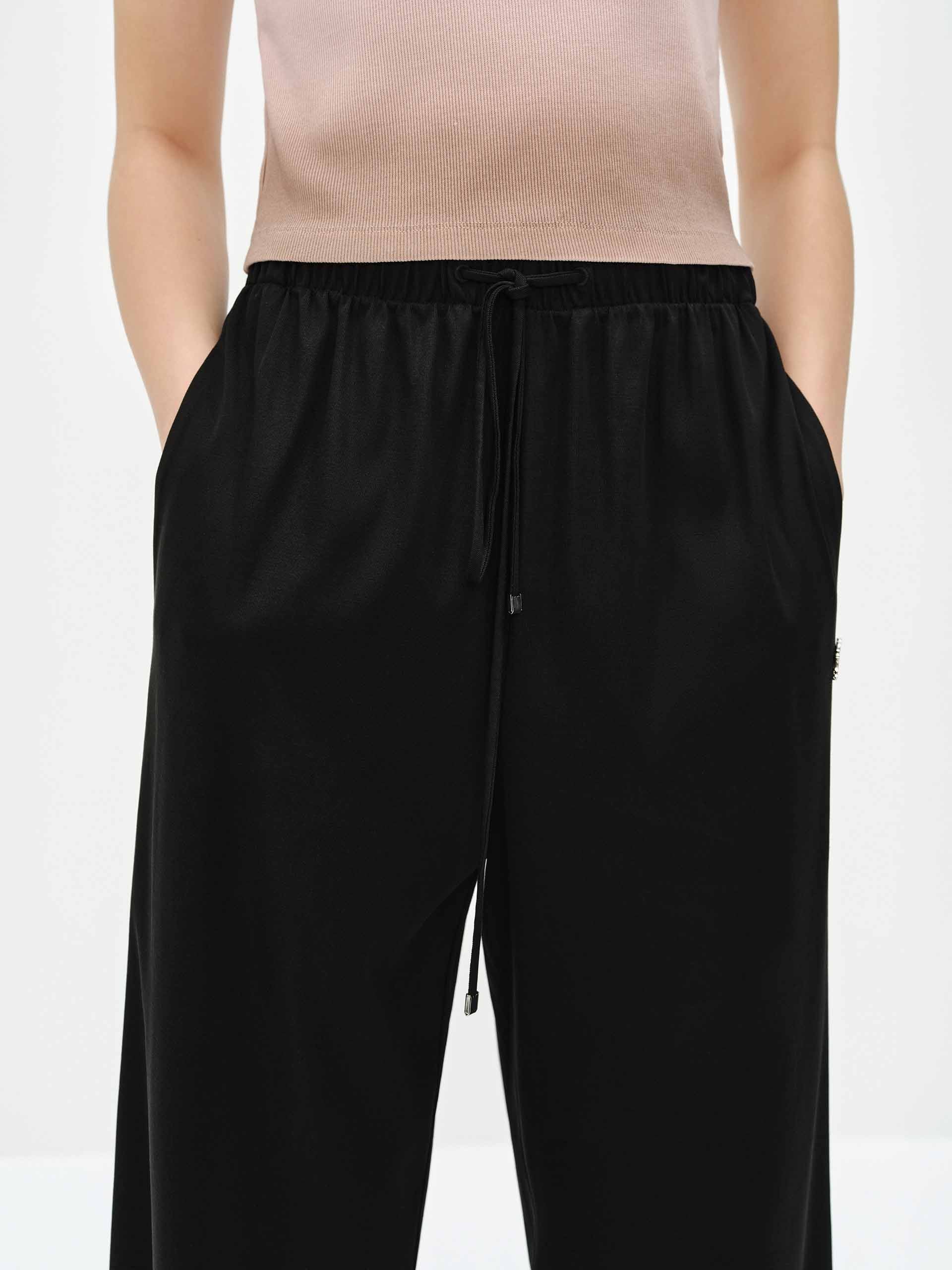 Cotton Blend Relaxed Pants - Image 8