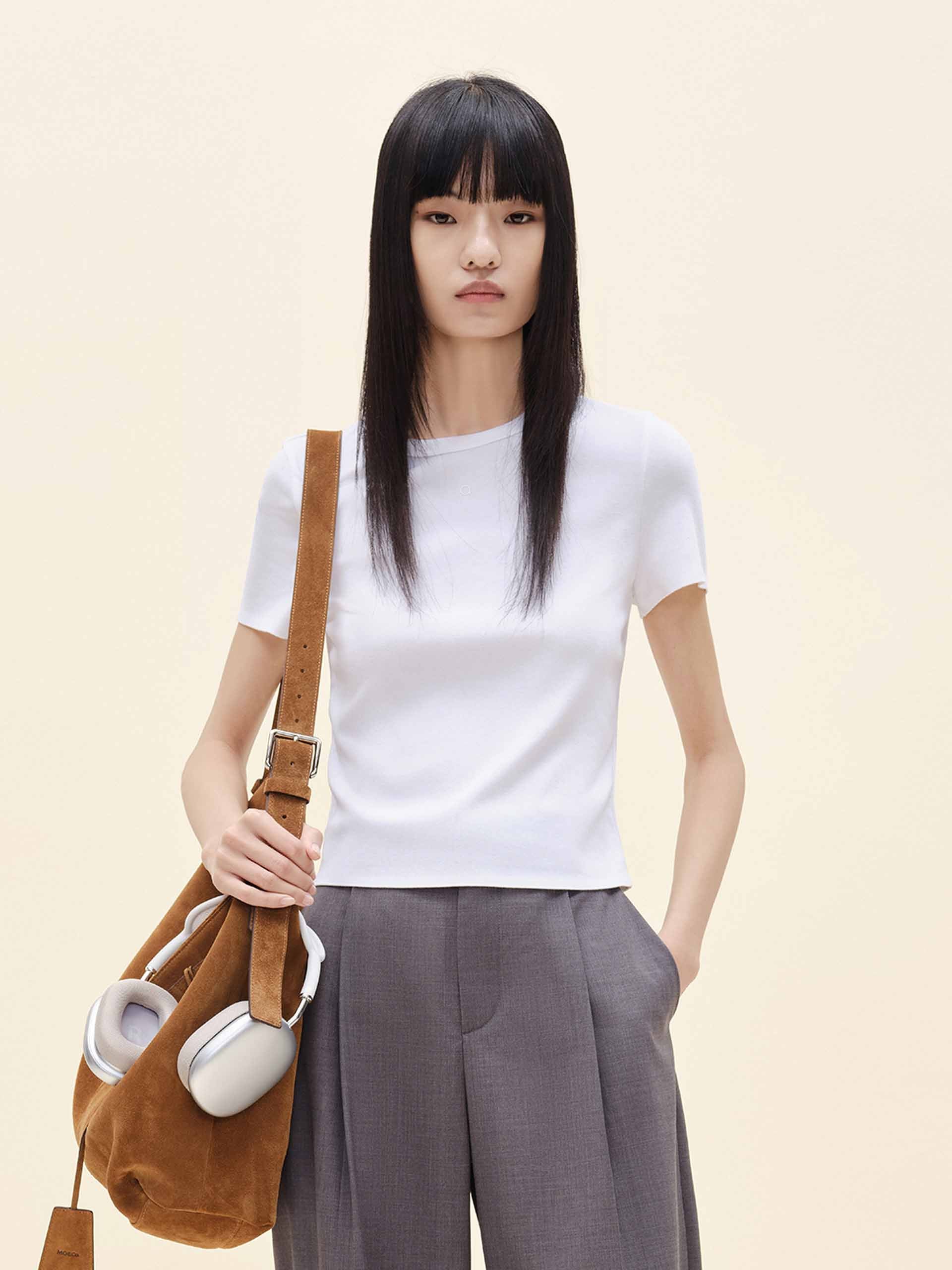 Cotton Blend Slim T-shirt - Image 17