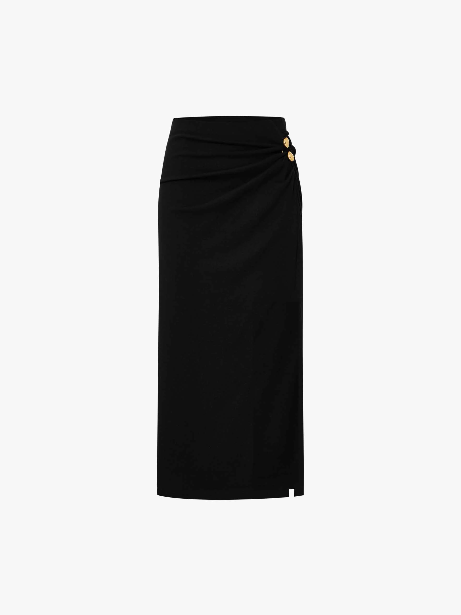 Cotton Blend Slit Skirt - Image 5