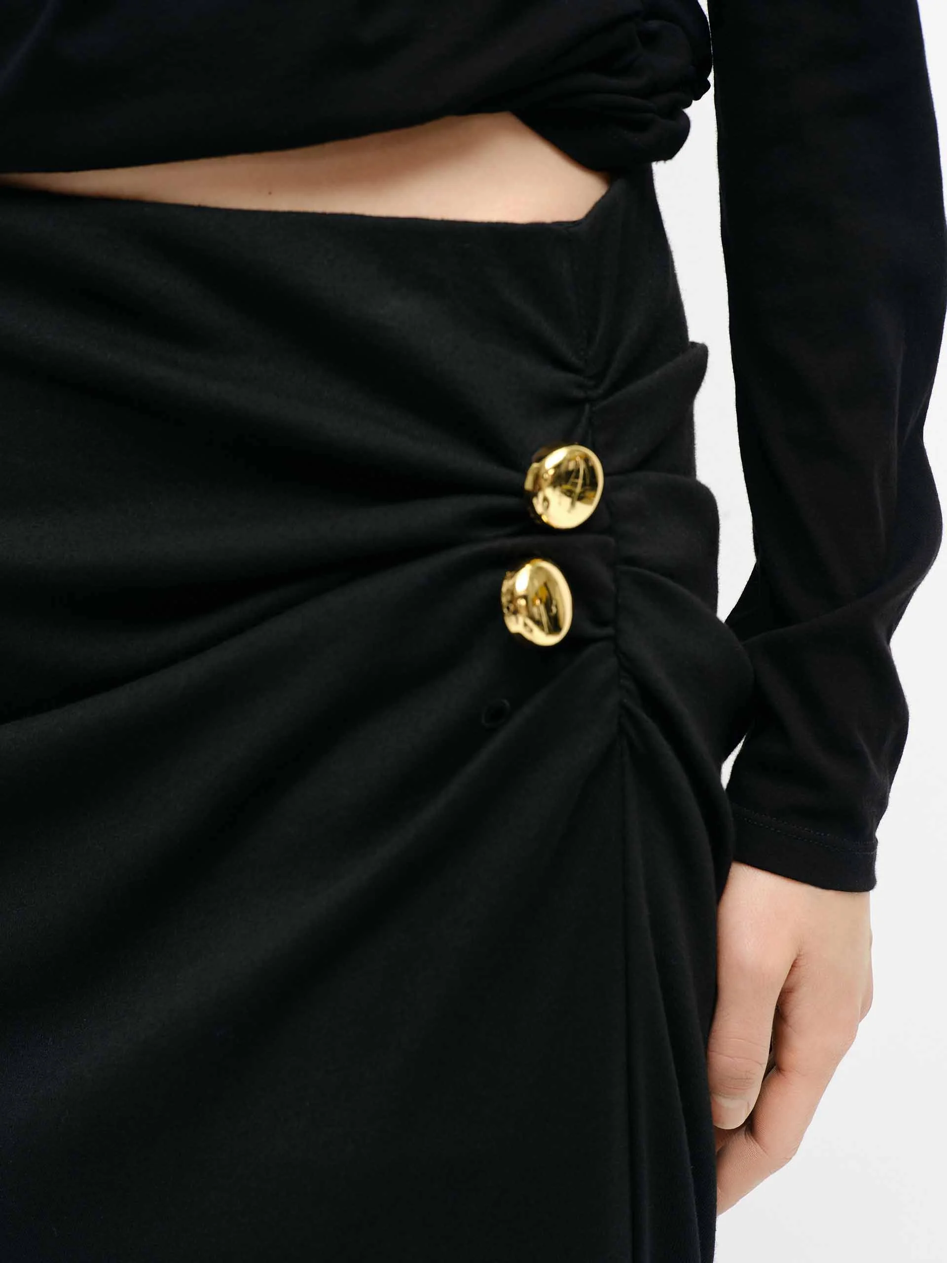 Cotton Blend Slit Skirt - Image 6