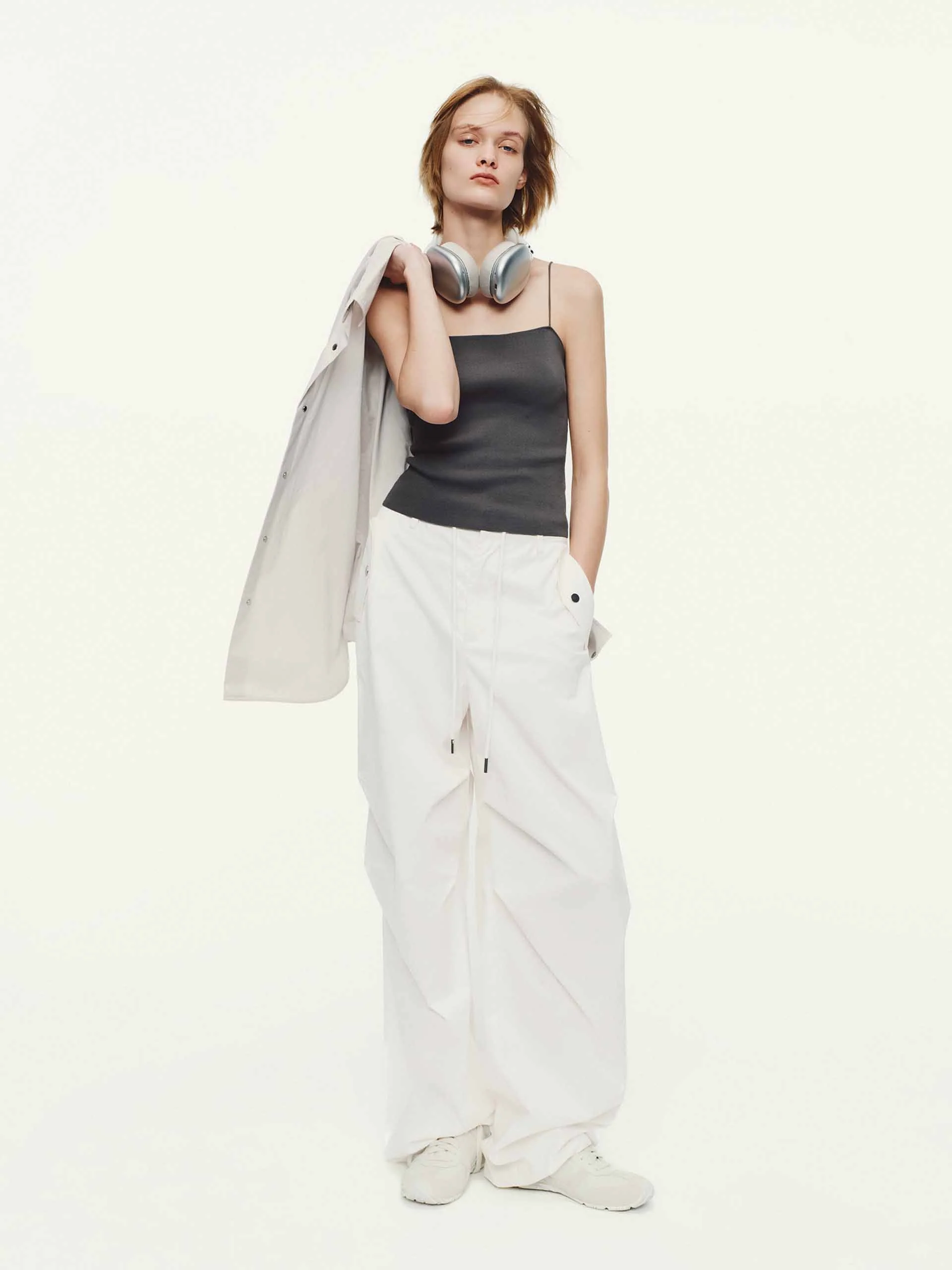 Cotton Blend Spaghetti Strap Tank - Image 2