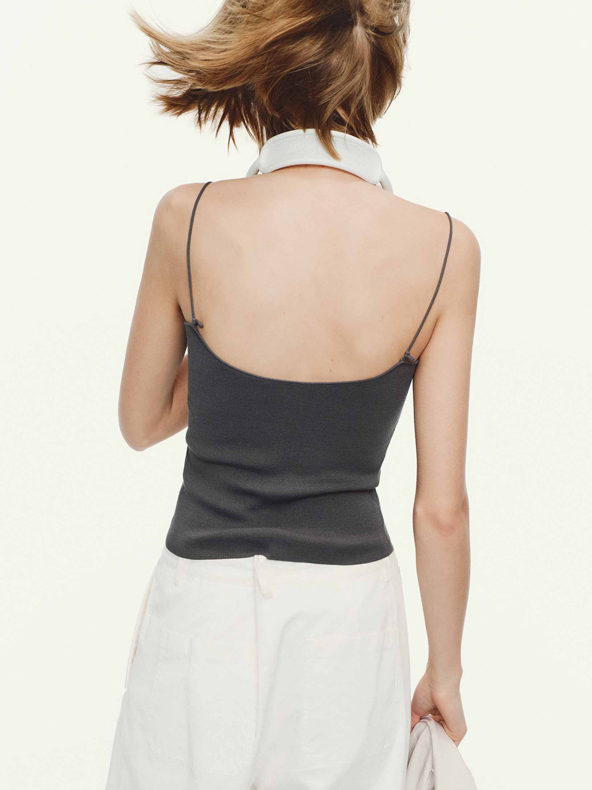 Cotton Blend Spaghetti Strap Tank - Image 4