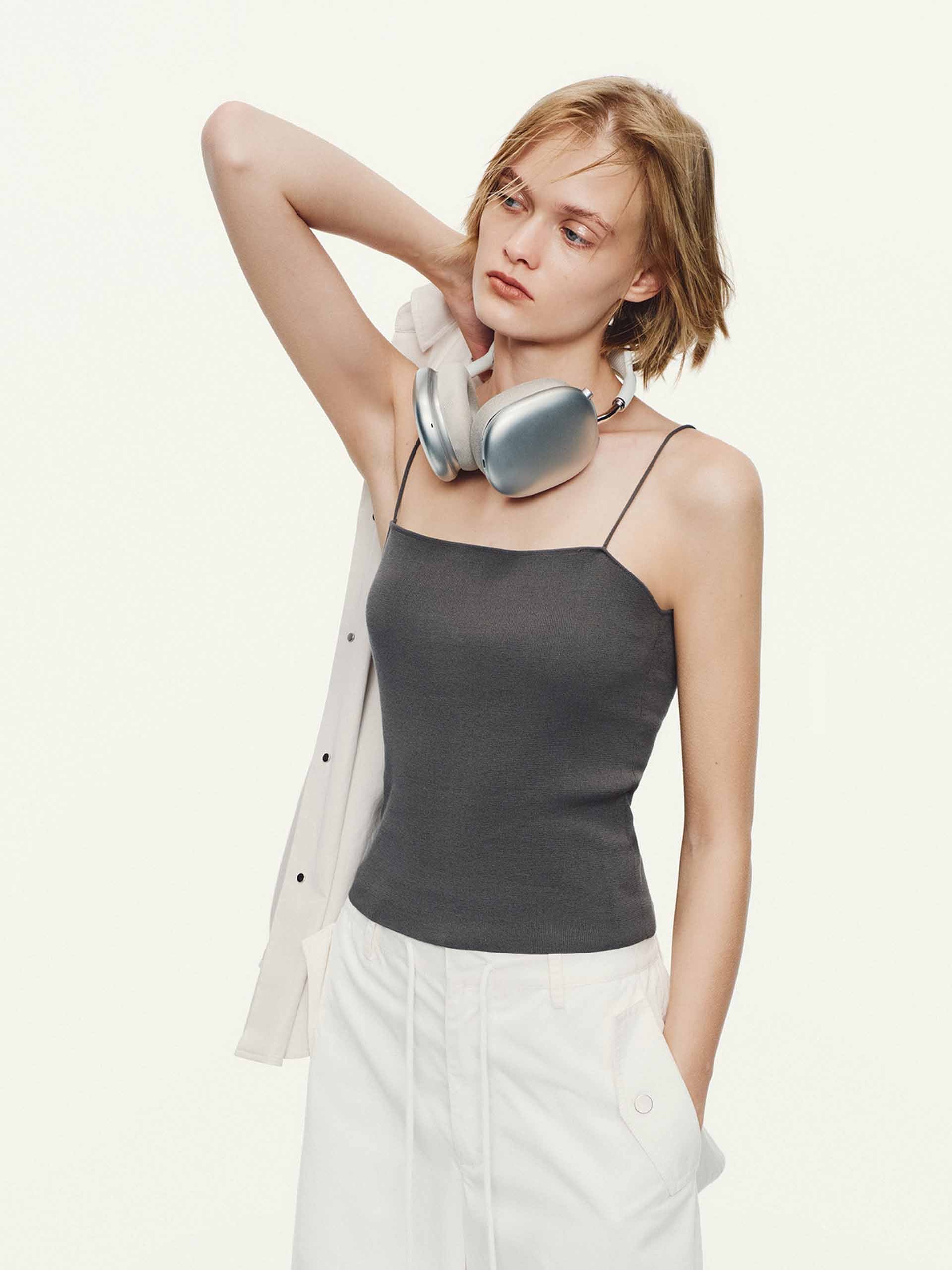 Cotton Blend Spaghetti Strap Tank - Image 5