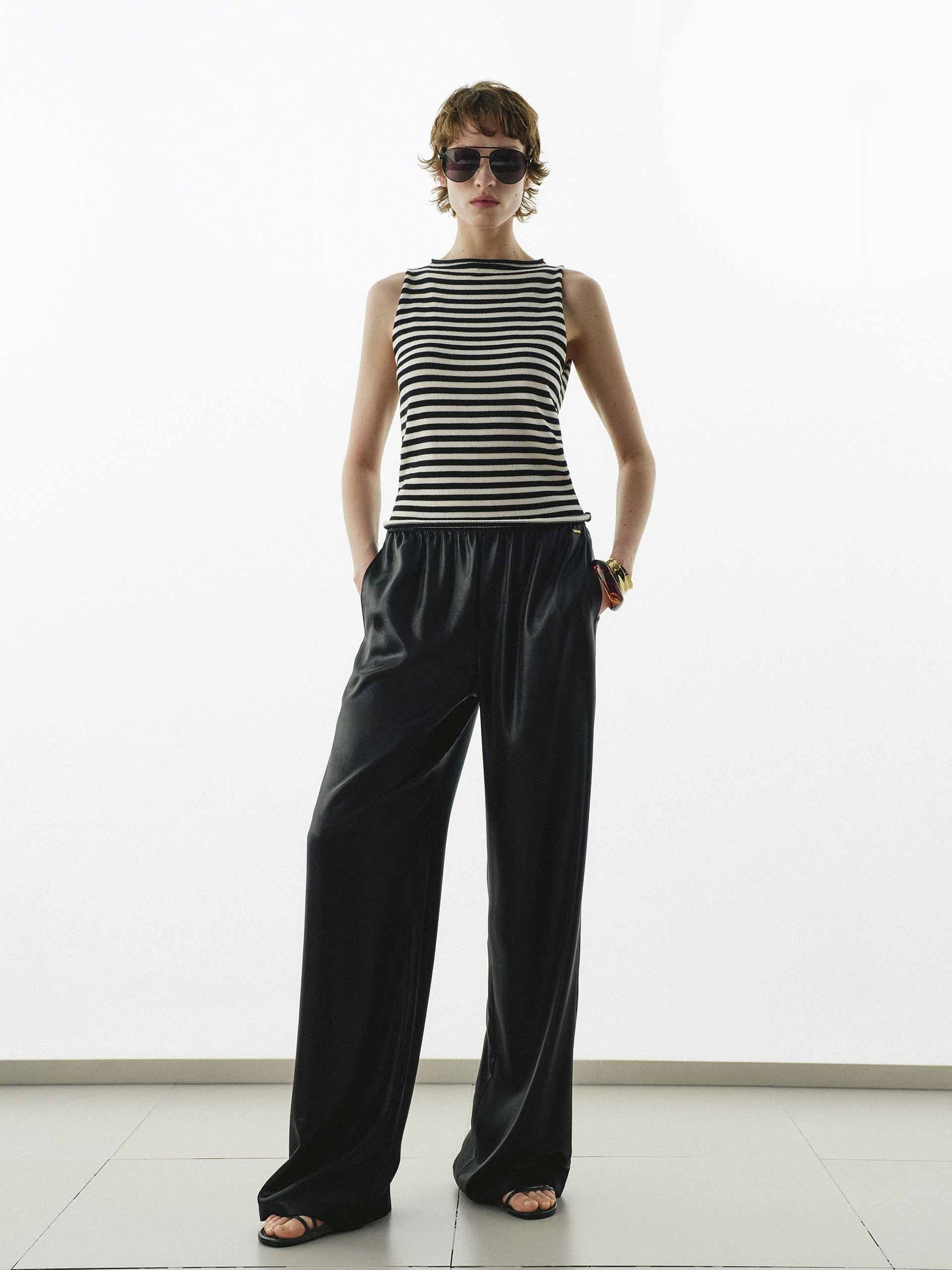 Cotton Blend Striped Knit Top - Image 2