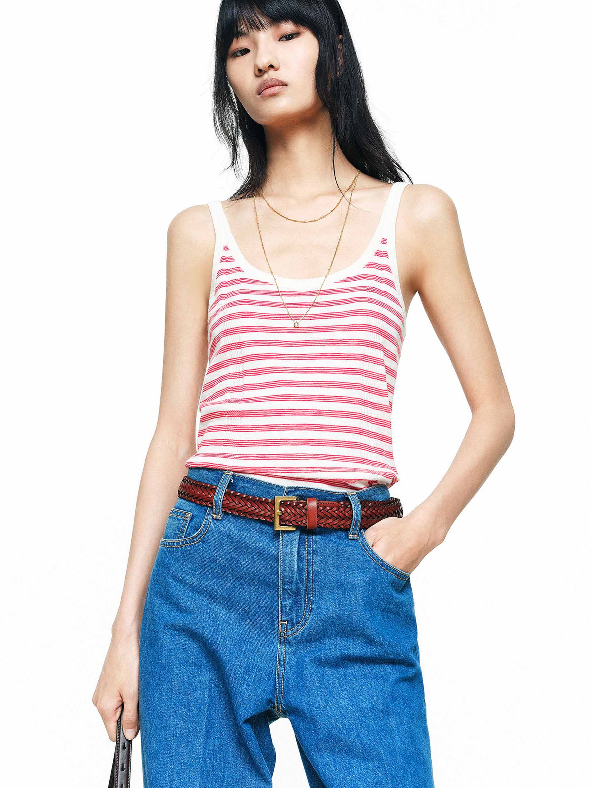 Cotton Blend Striped Tank - Image 9