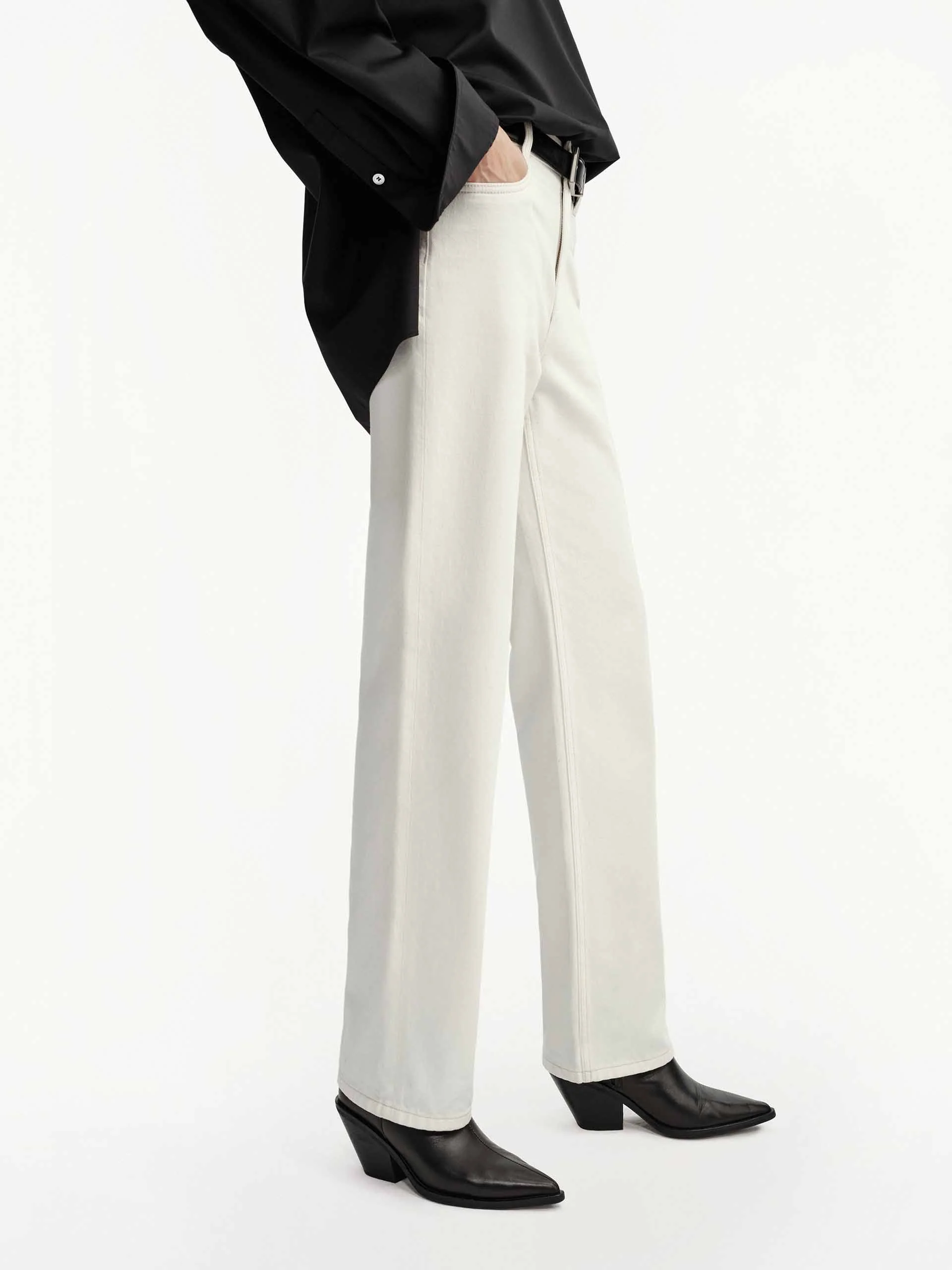 Cotton Blend White Jeans - Image 7
