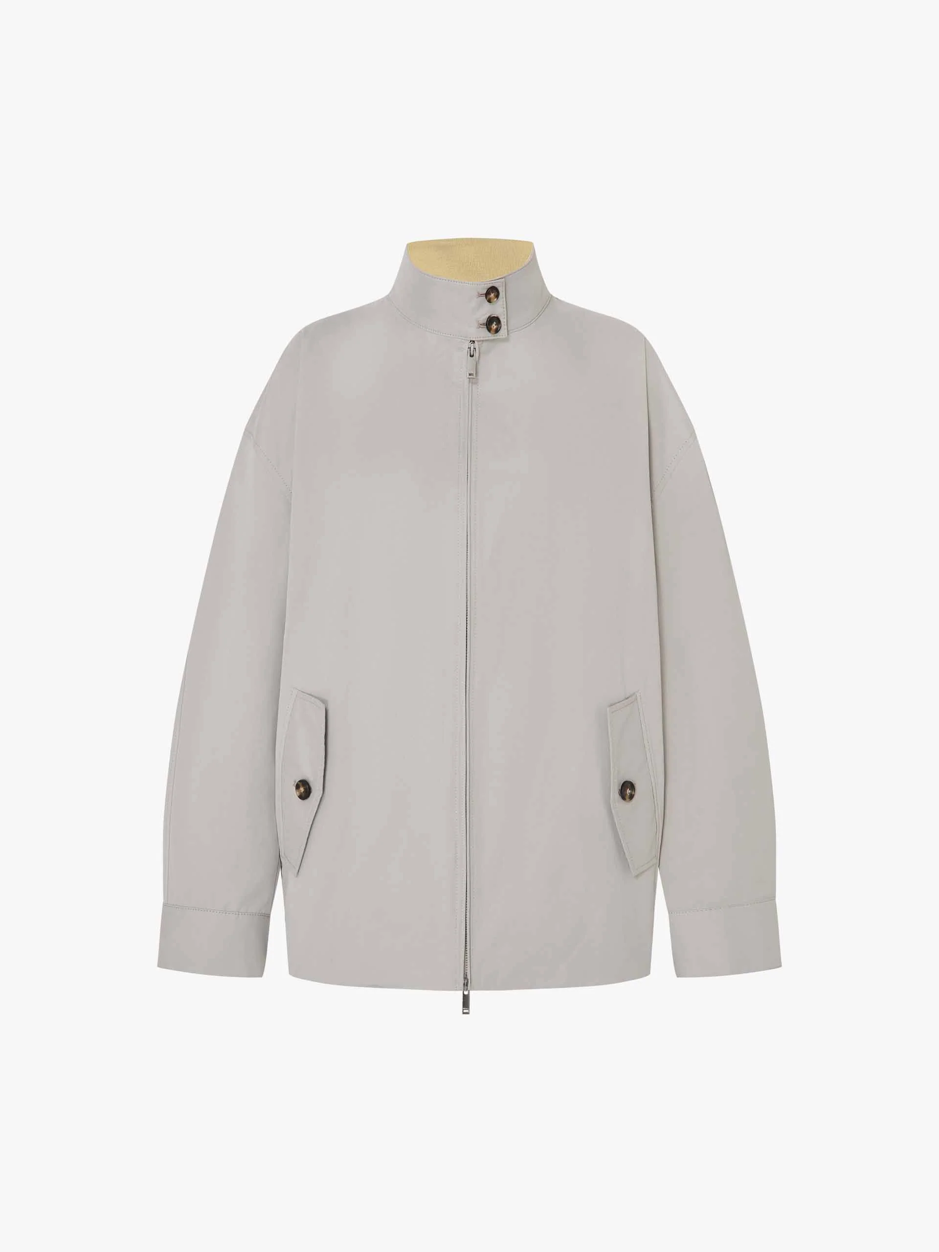 Cotton Blend Zipper Coat - Image 5