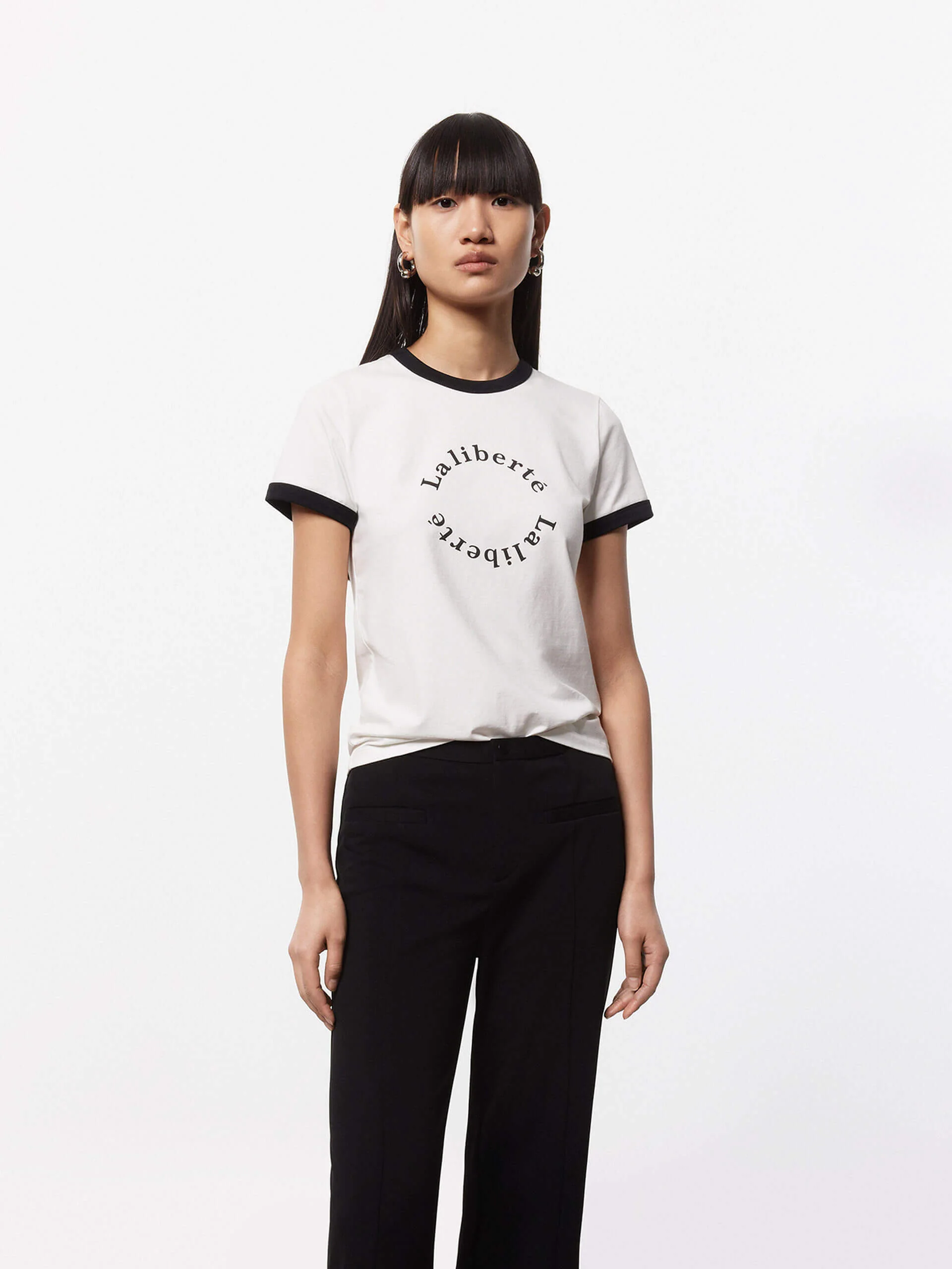 Cotton Contrast Detail T-shirt - Image 2