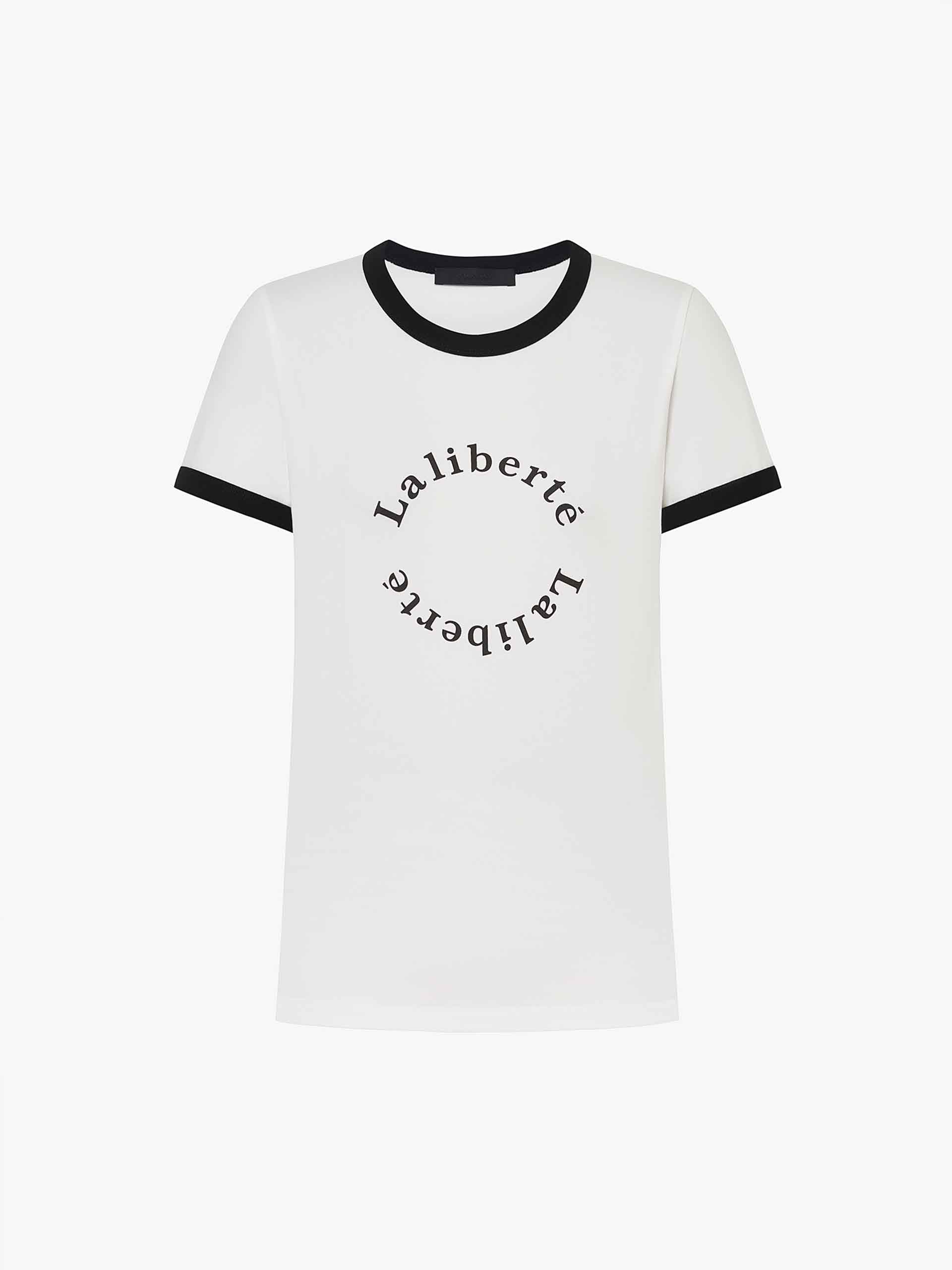 Cotton Contrast Detail T-shirt - Image 5