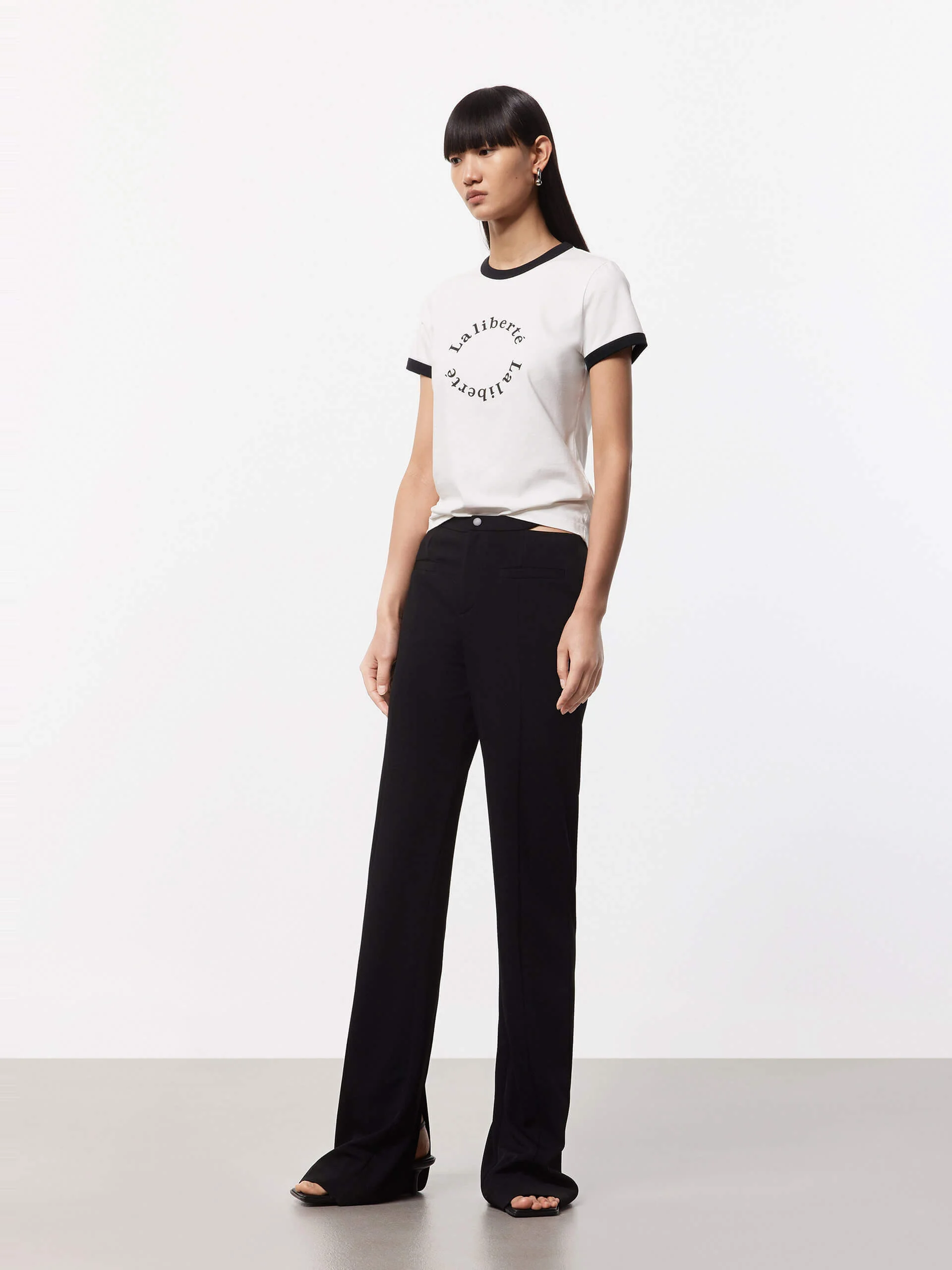 Cotton Contrast Detail T-shirt - Image 7