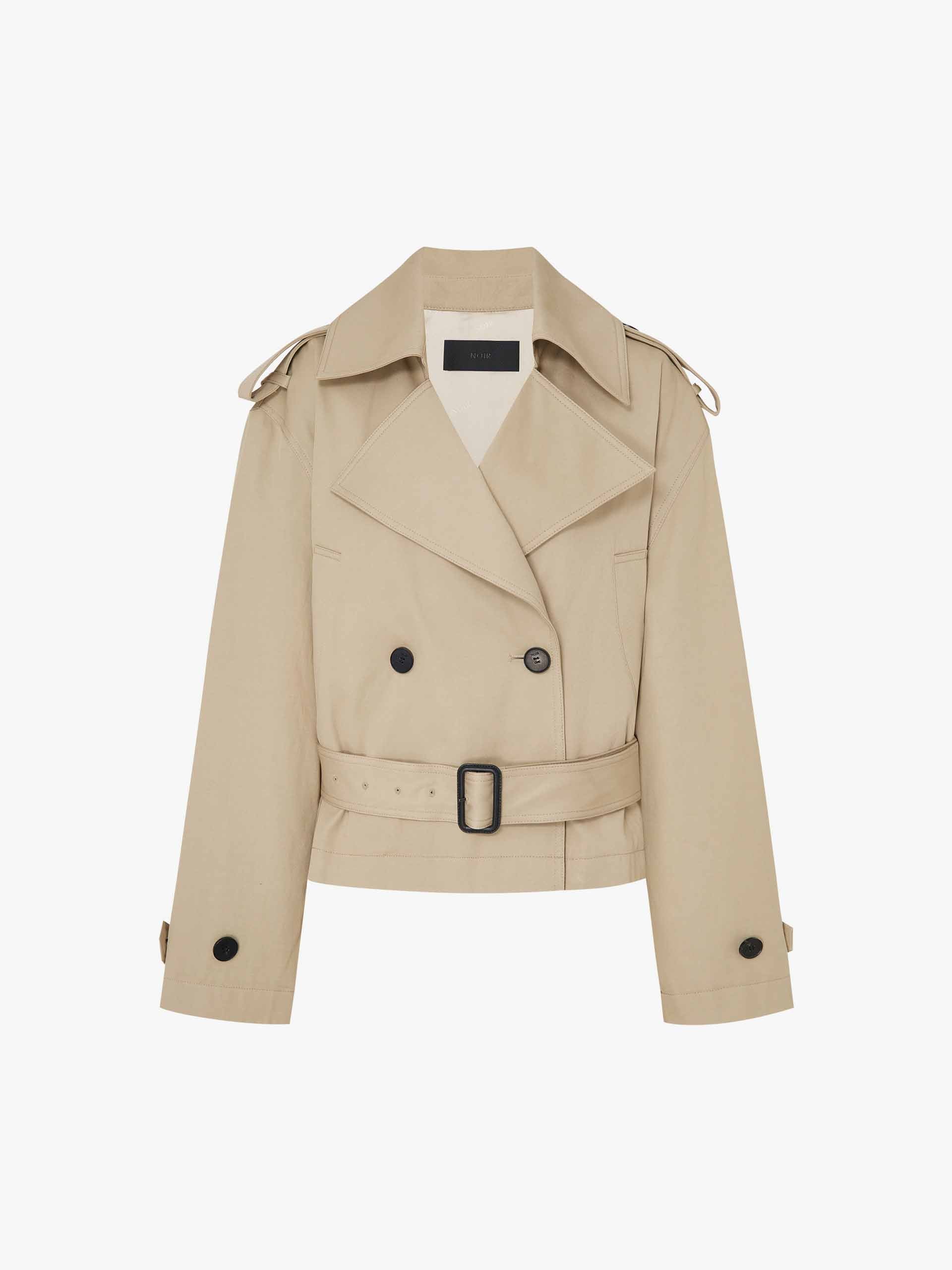 Cotton Cropped Trench Coat - Image 5