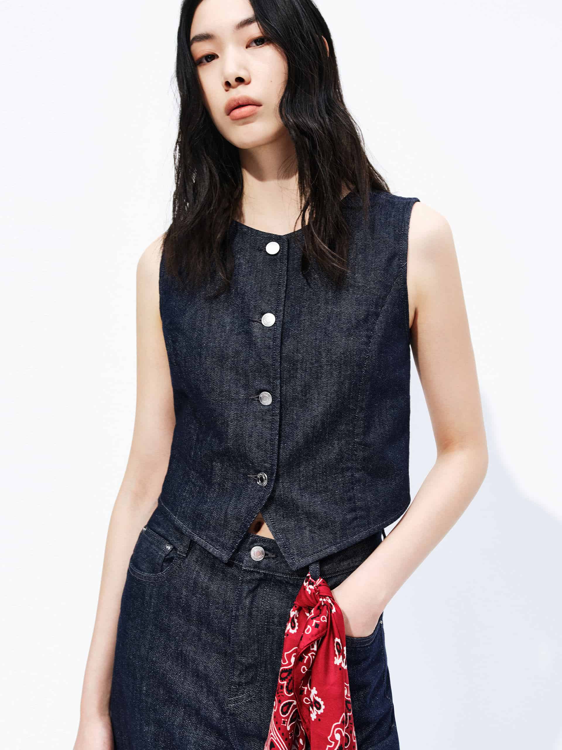 Cotton Cropped Waistcoat