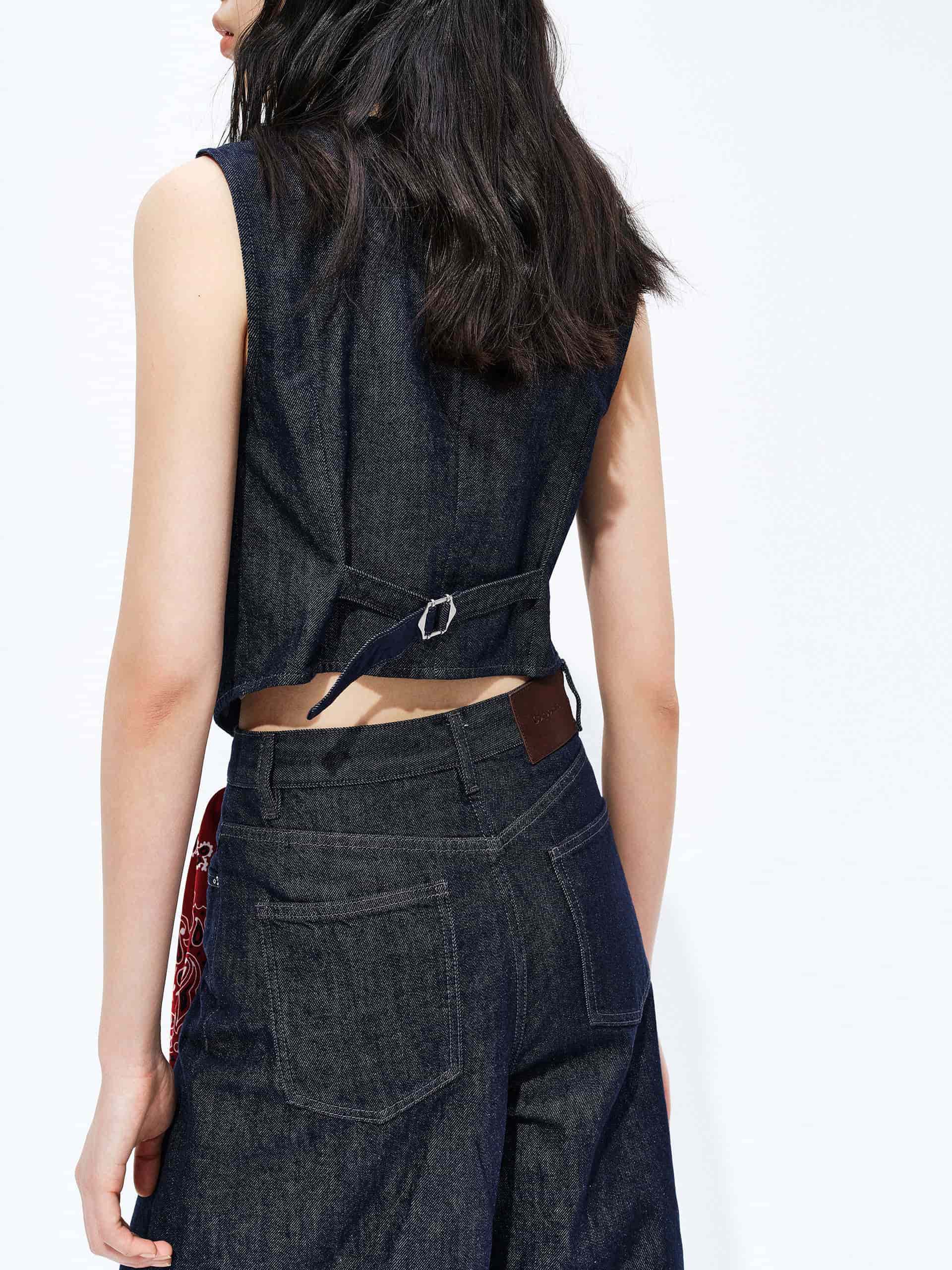 Cotton Cropped Waistcoat - Image 8