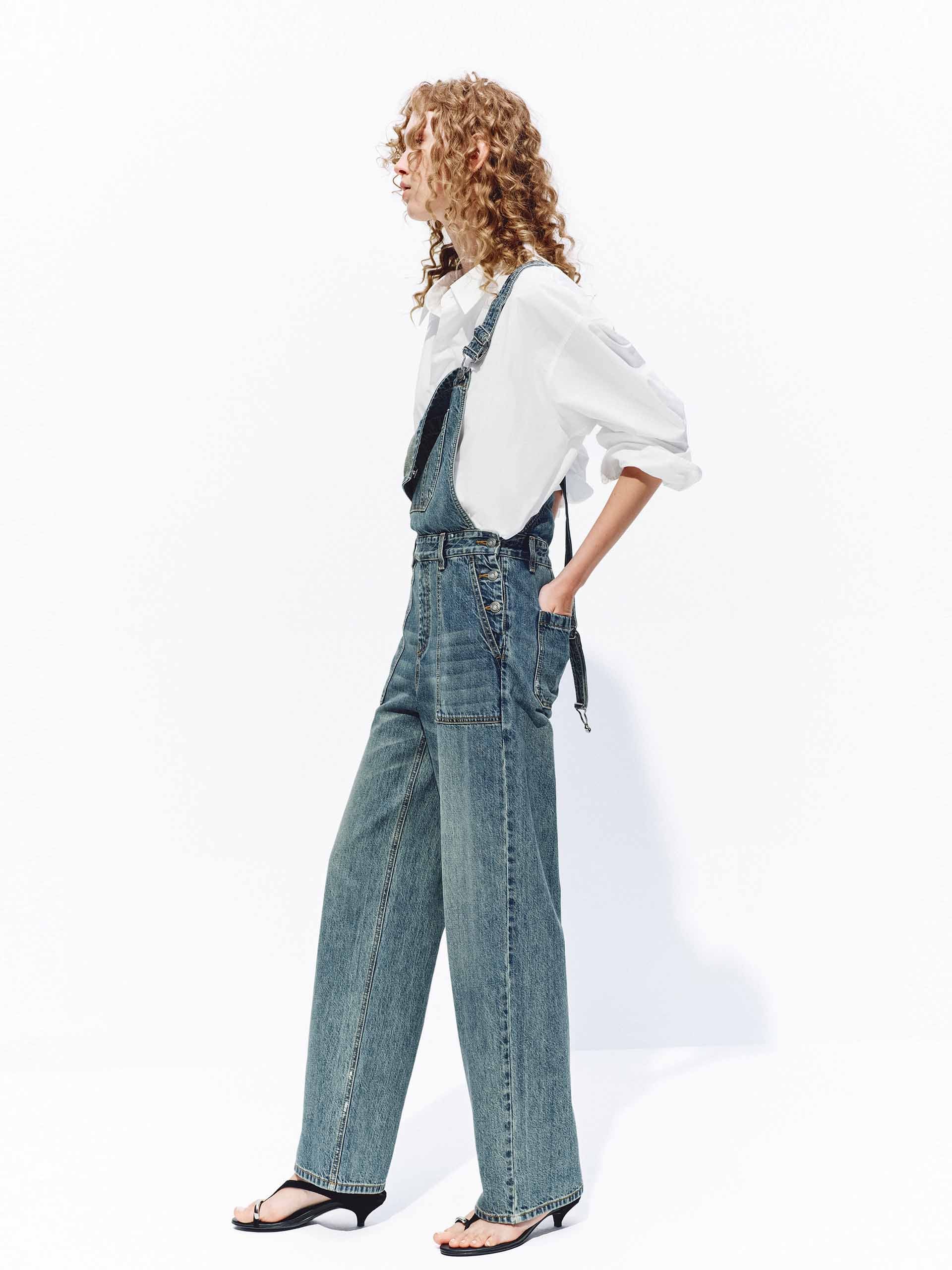 Cotton Denim Overall Jumpsuit - Image 2