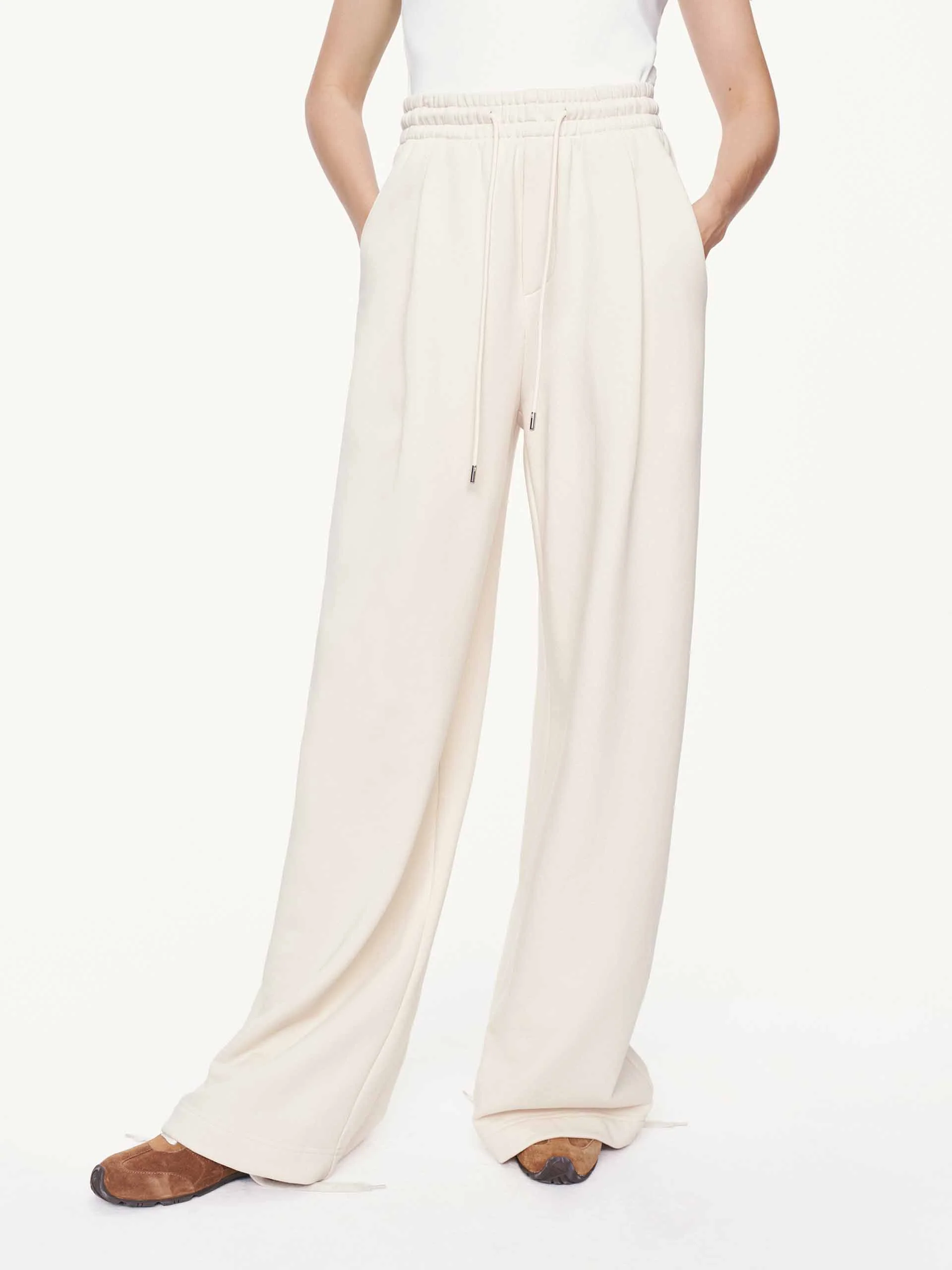 Cotton Drawstring Relaxed Trousers