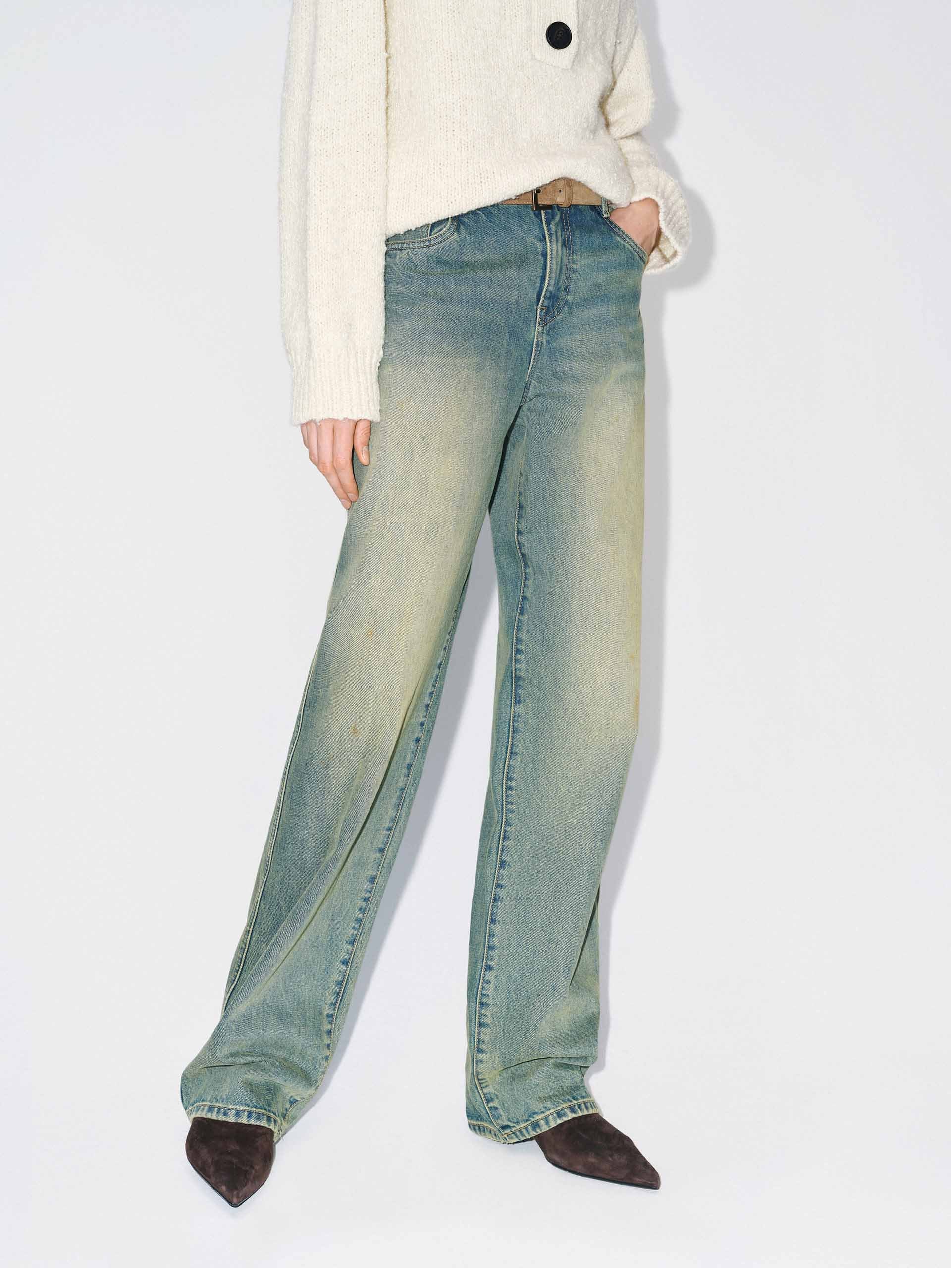 Cotton Faded Distressed Jeans - Image 7