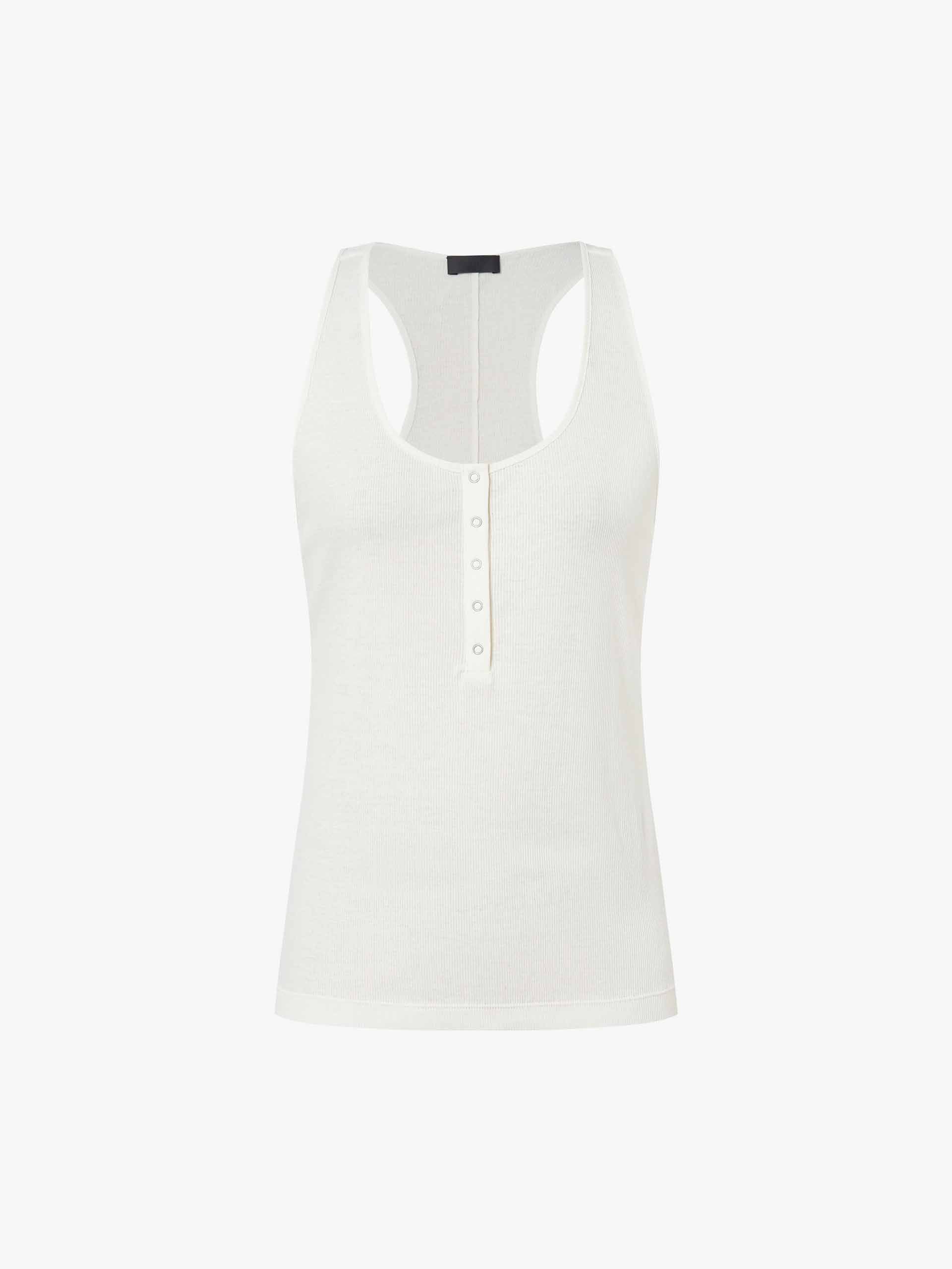 Cotton Half Button Ribbed Tank - Image 13