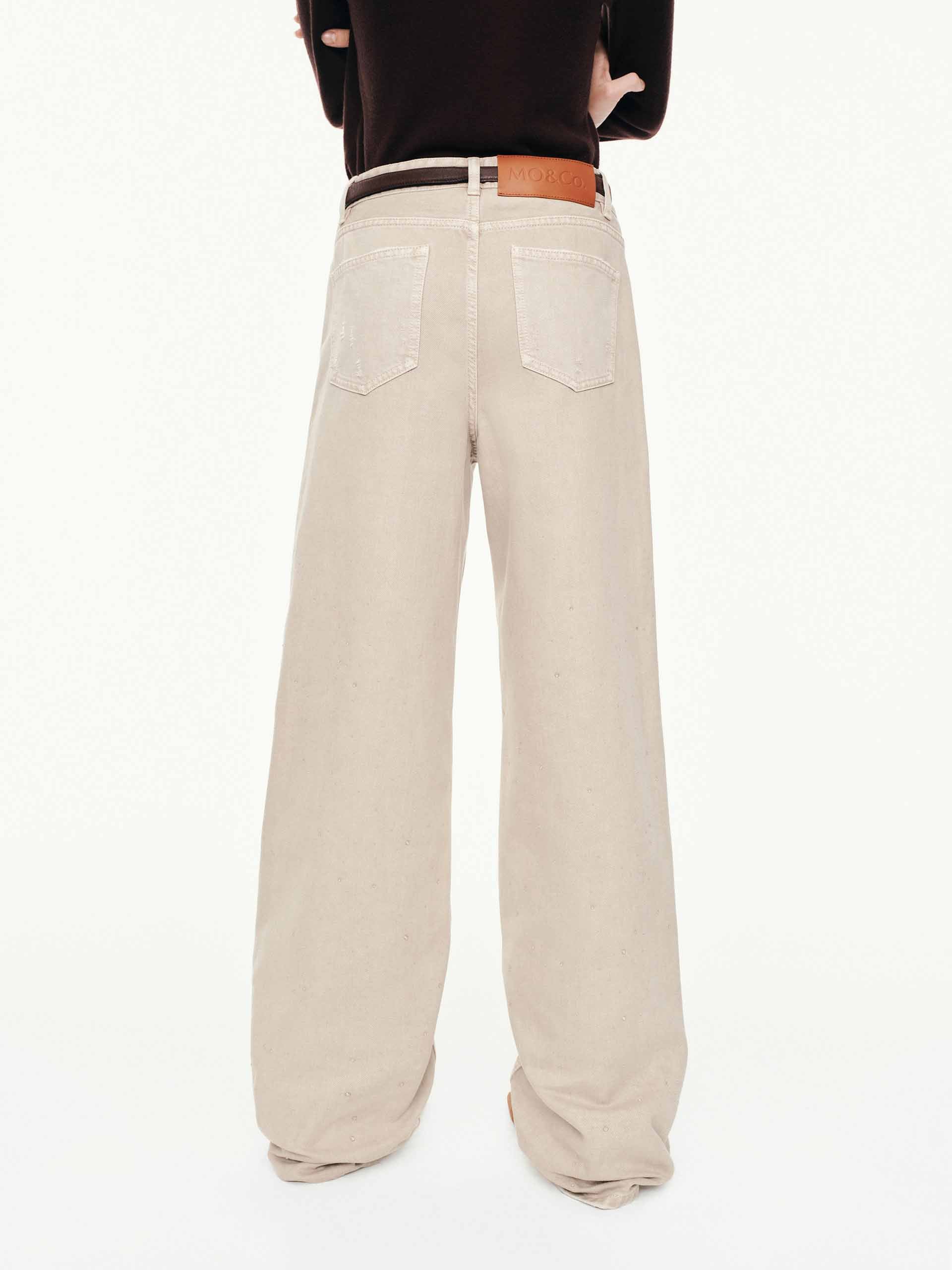 Cotton Hotfix Rhinestone Jeans - Image 6