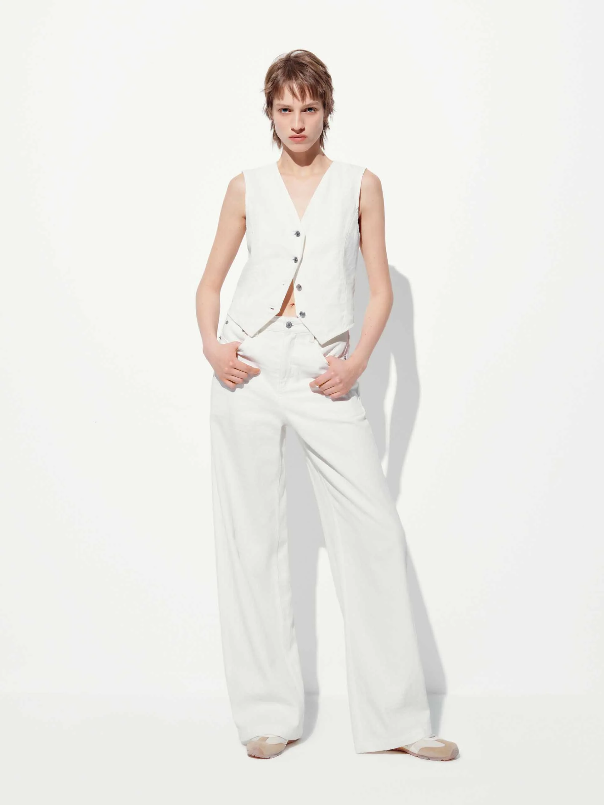 Cotton Linen Straight Jeans - Image 2