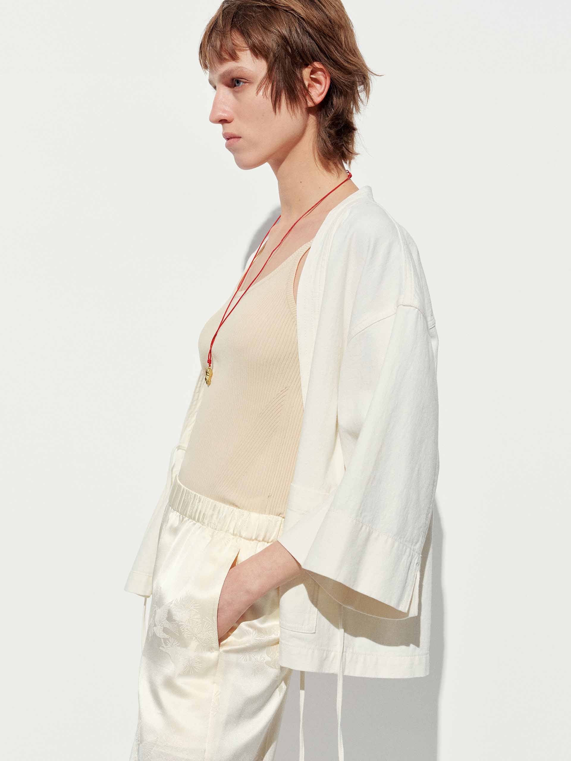 Cotton-Linen Tie Jacket - Image 7