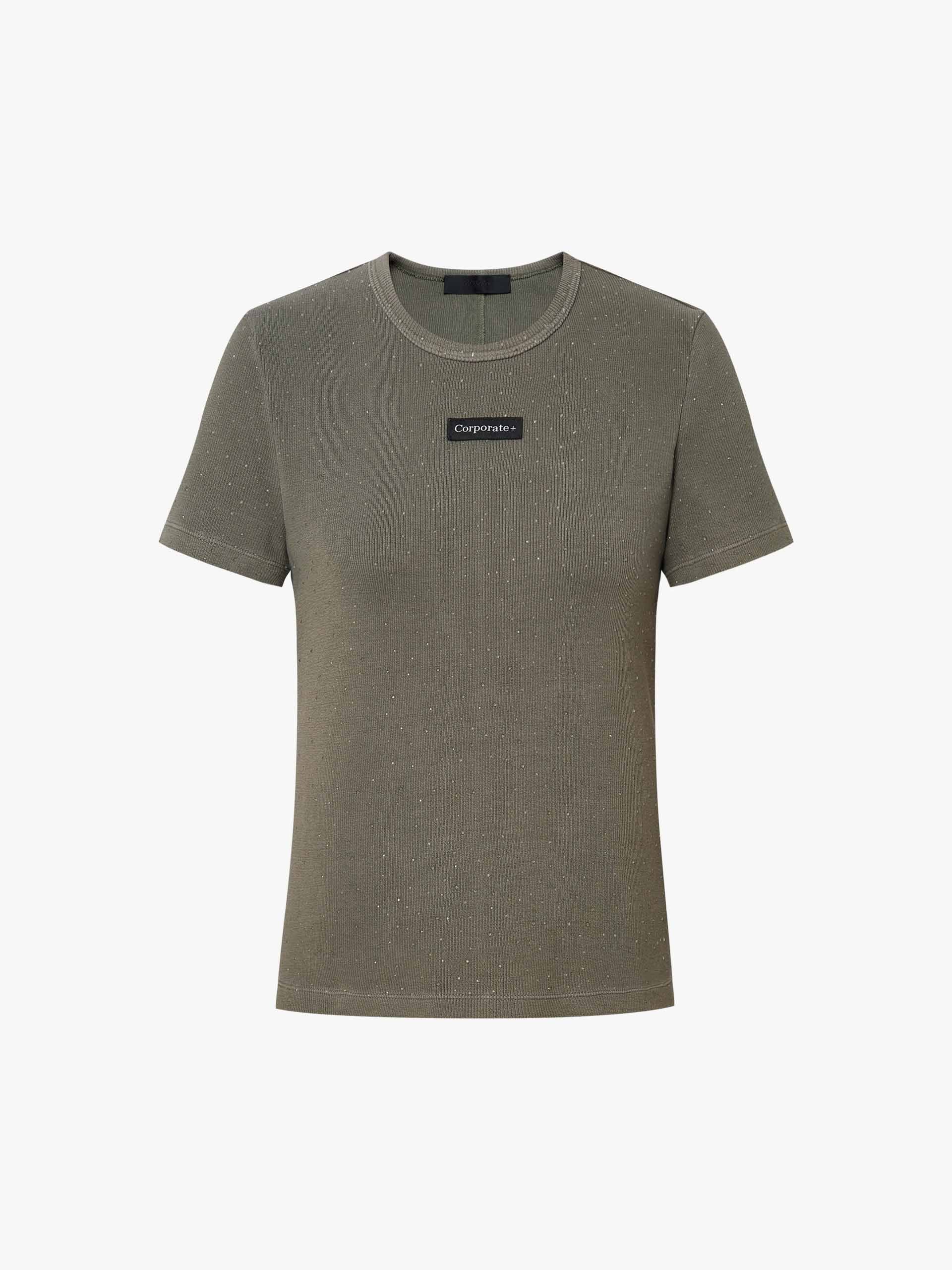Cotton Rhinestone Detail T-shirt - Image 5