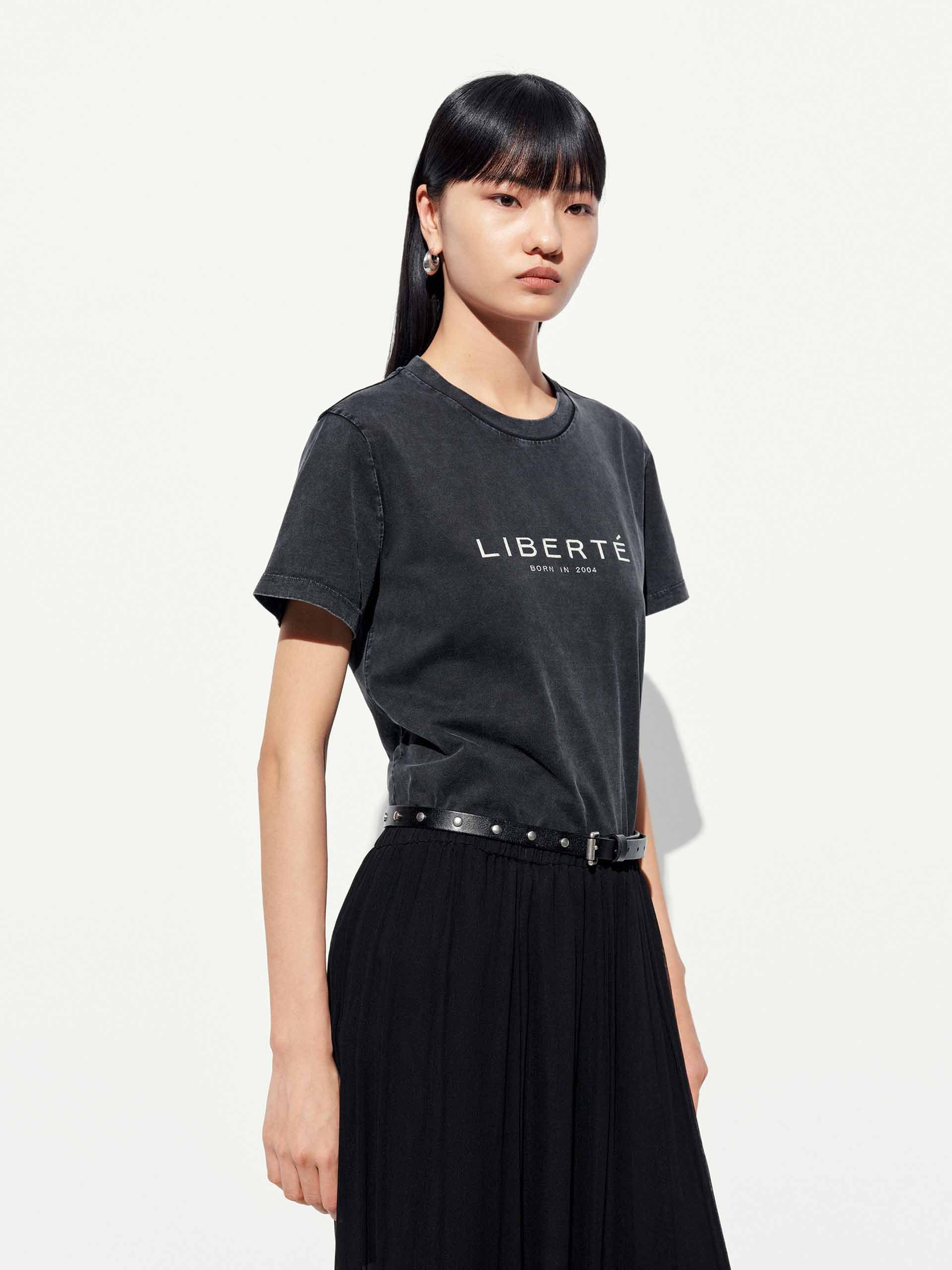 Cotton Round Neck Letter T-shirt - Image 10