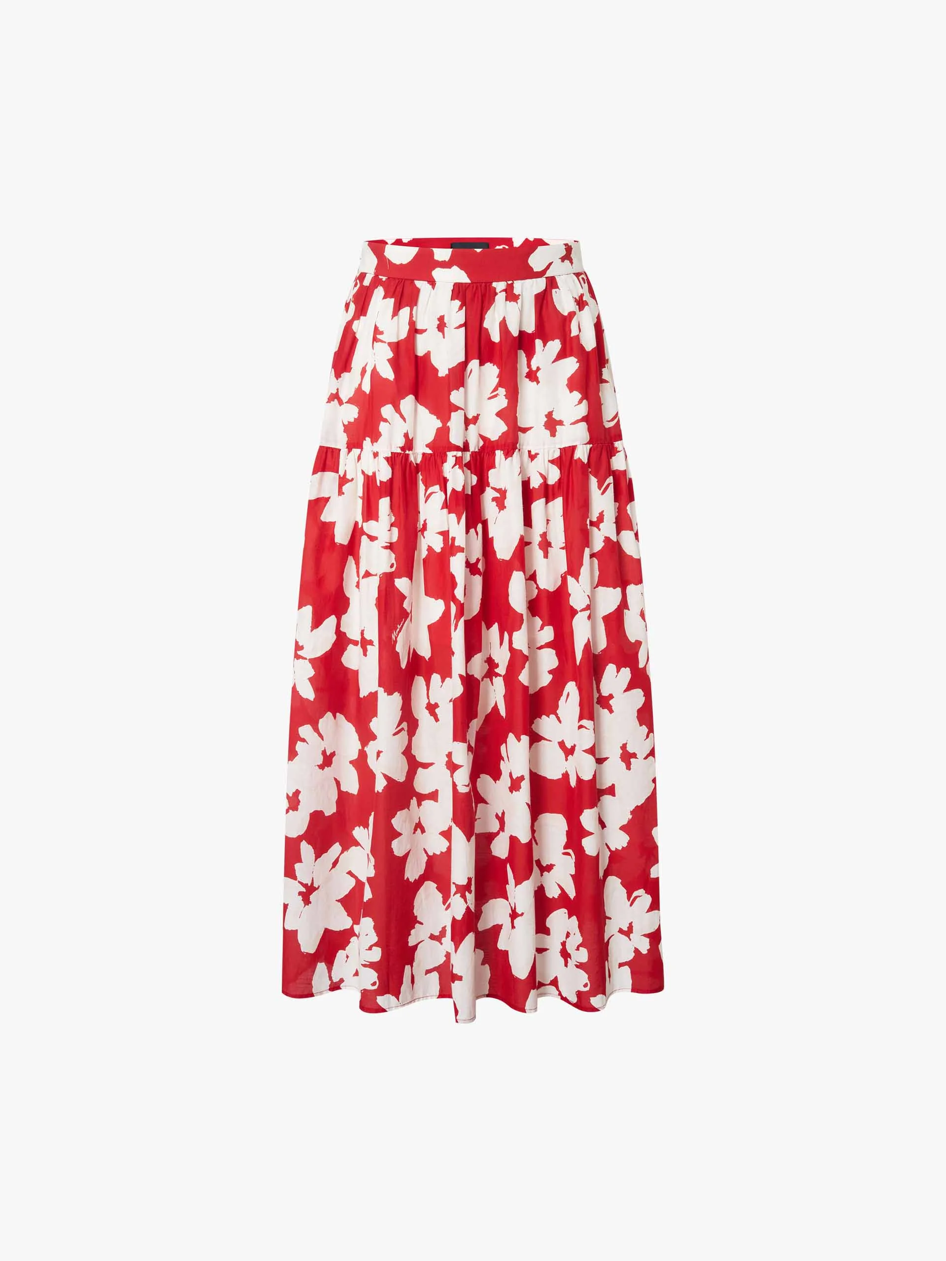 Cotton Silk Floral Midi Skirt - Image 5